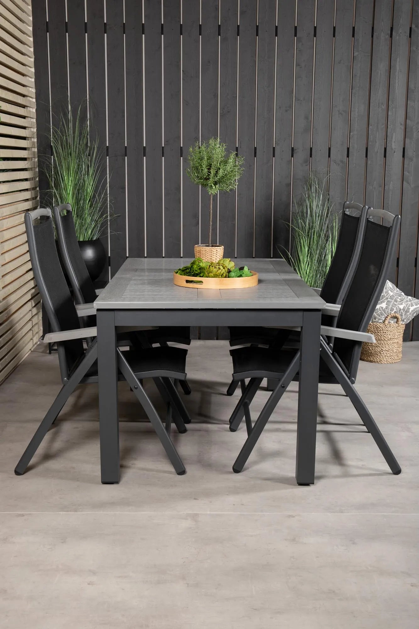 Albany Outdoor-Esstischset 160cm/4St. - KAQTU Design