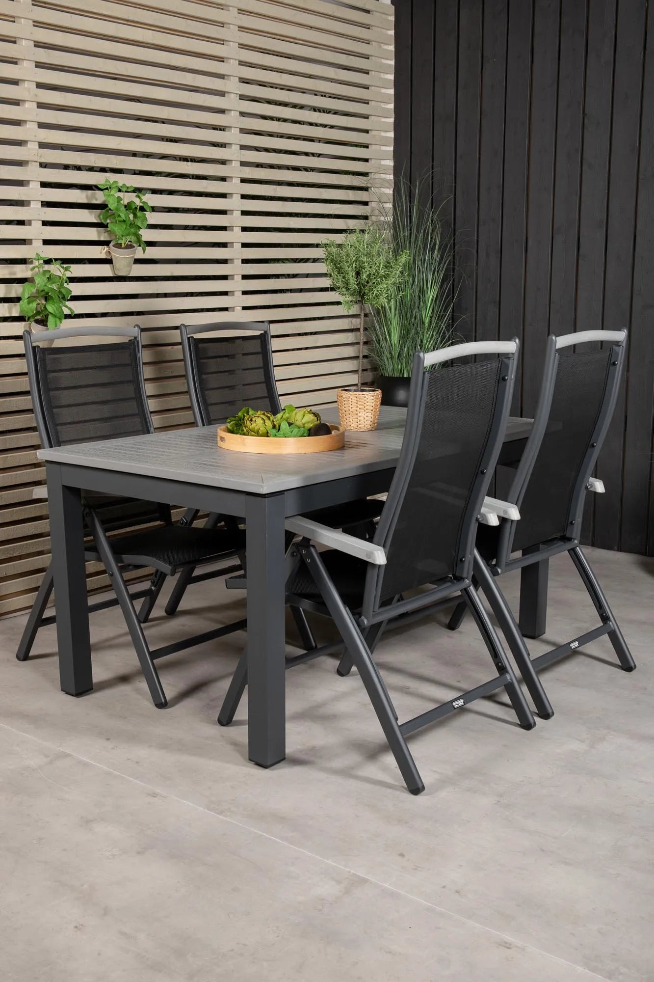 Albany Outdoor-Esstischset 160cm/4St. - KAQTU Design