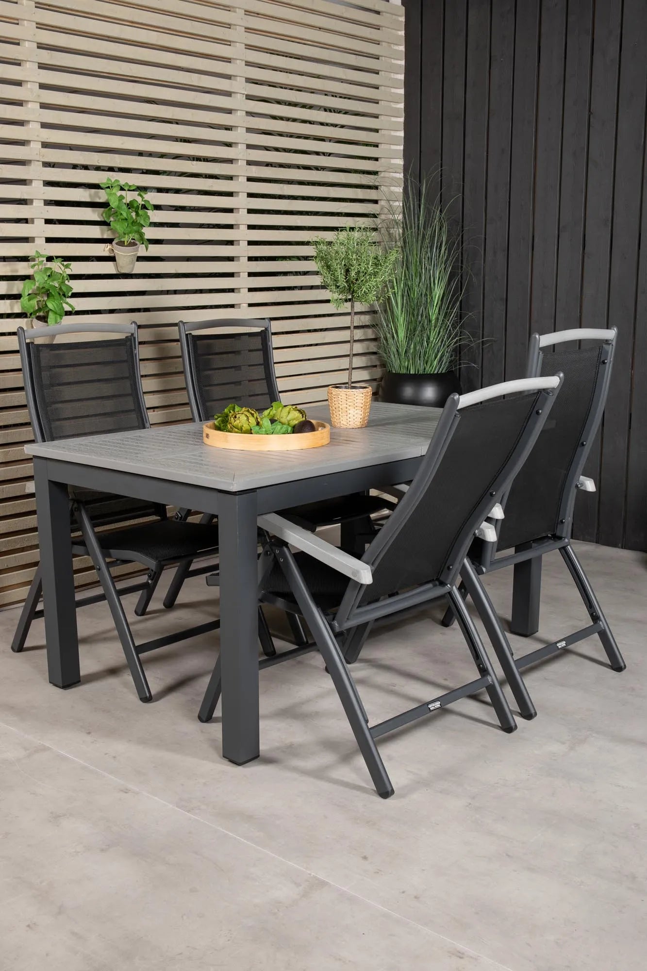 Albany Outdoor-Esstischset 160cm/4St. - KAQTU Design