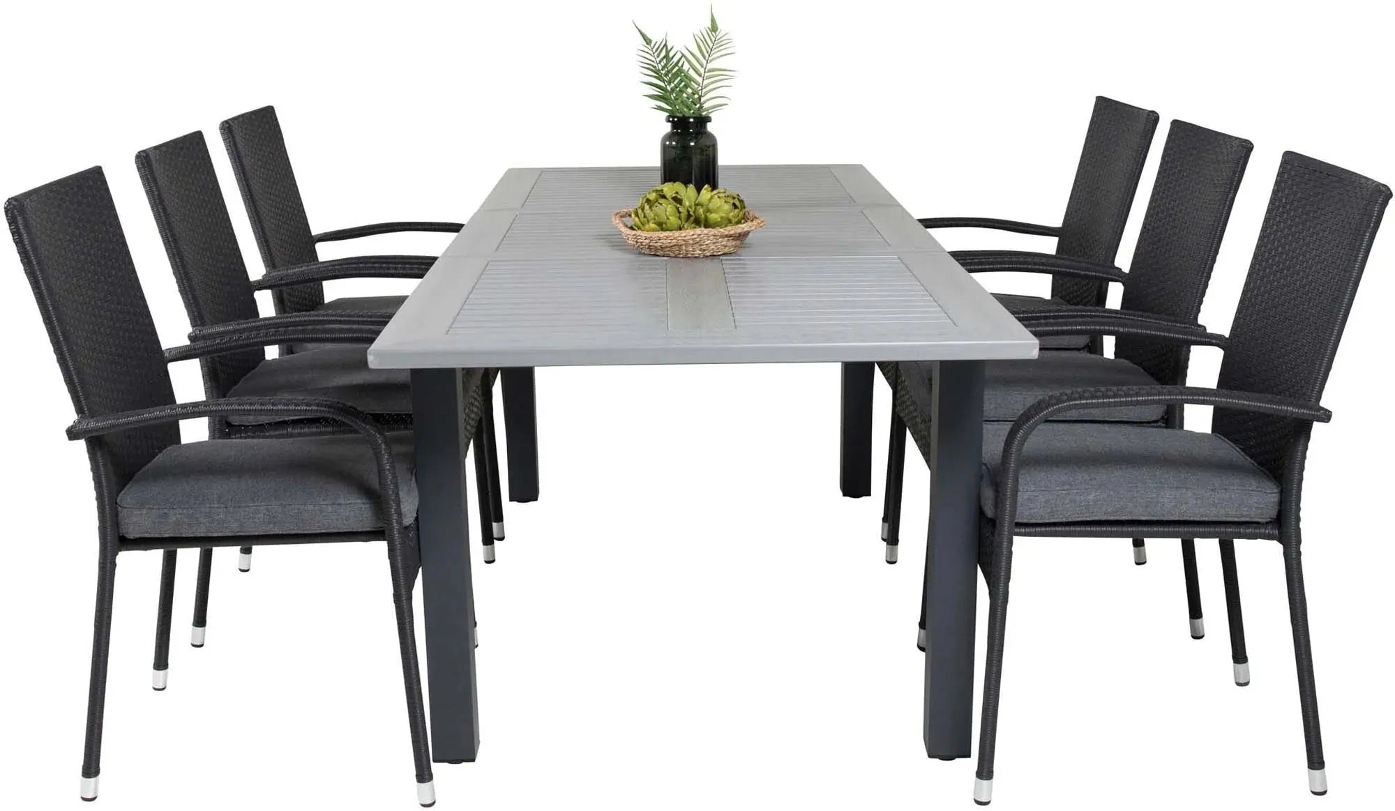 Albany Outdoor-Esstischset + Anna 160cm/6St. - KAQTU Design