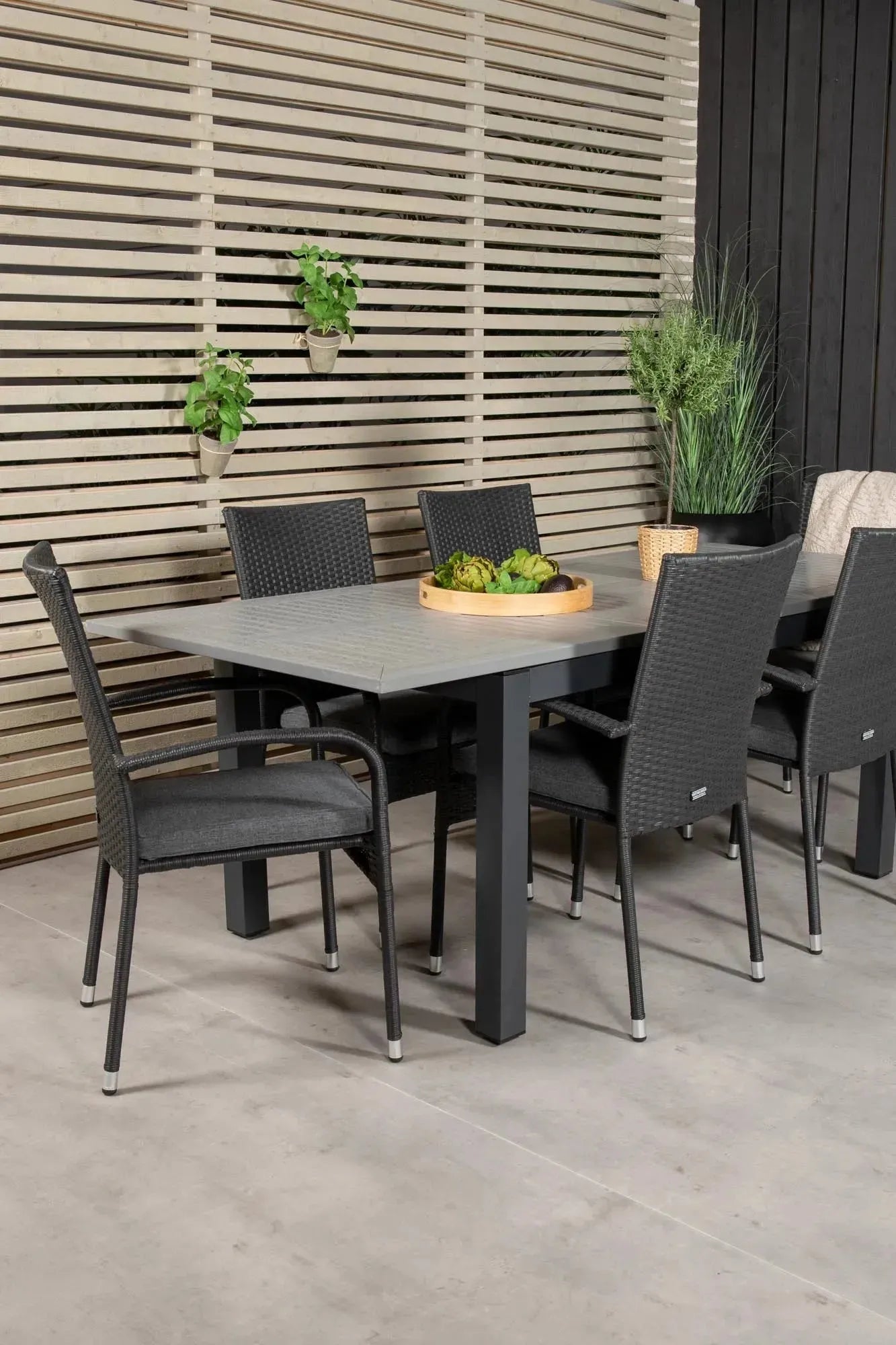 Albany Outdoor-Esstischset + Anna 160cm/6St. - KAQTU Design