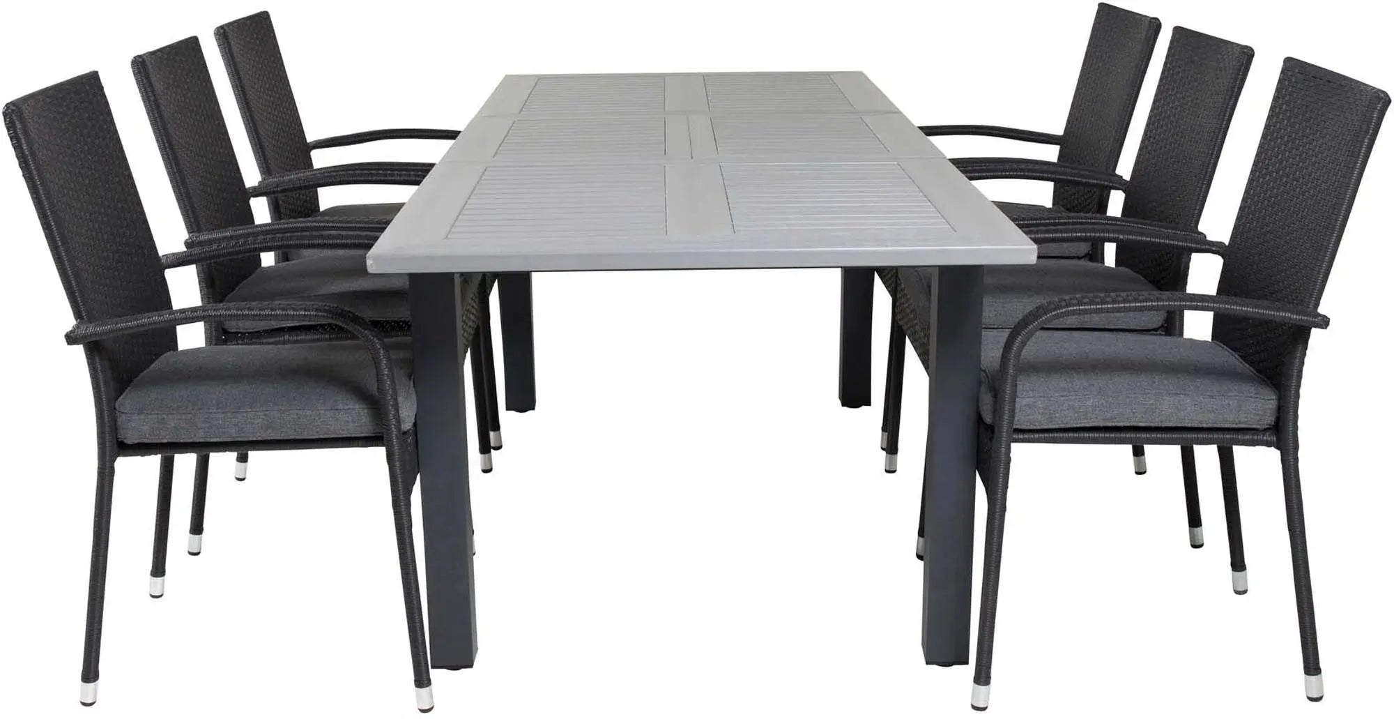 Albany Outdoor-Esstischset + Anna 160cm/6St. - KAQTU Design