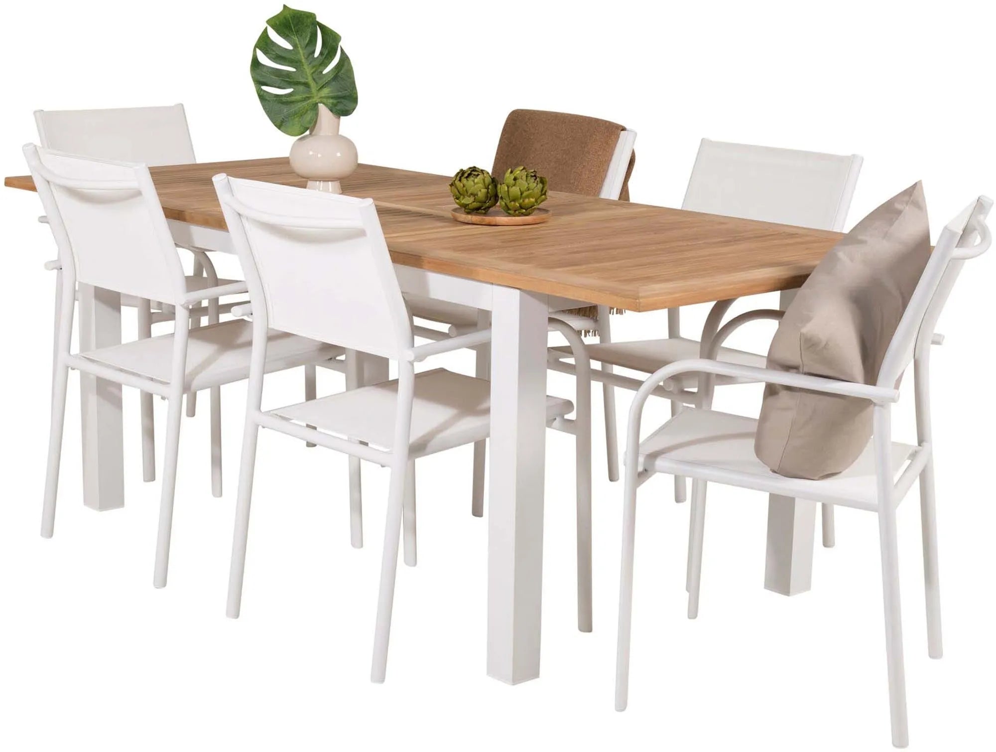 Panama Outdoor-Tischset + Santorini 152cm/6St. - KAQTU Design