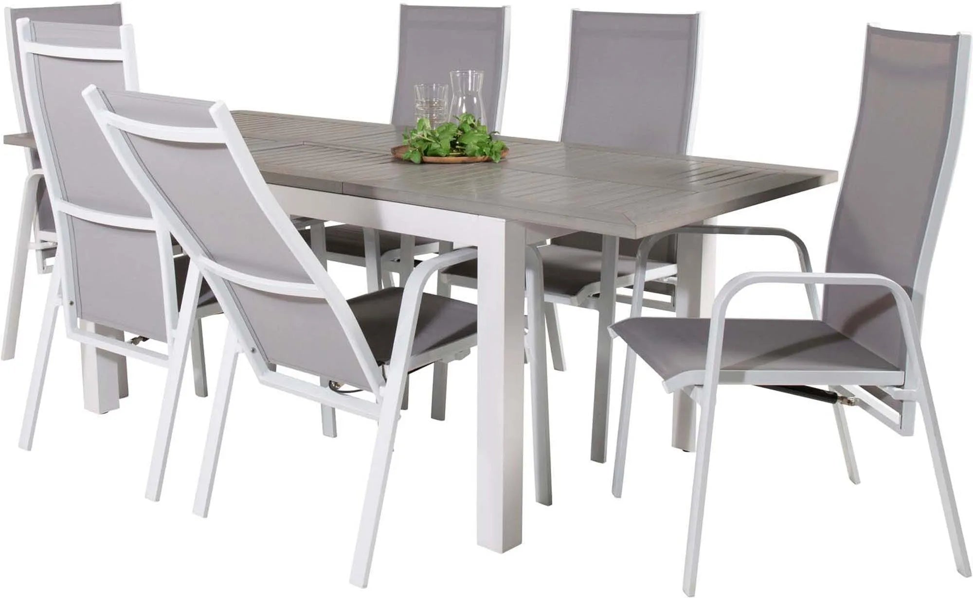 Albany Outdoor-Esstischset + Copacabana 152cm/6St. - KAQTU Design