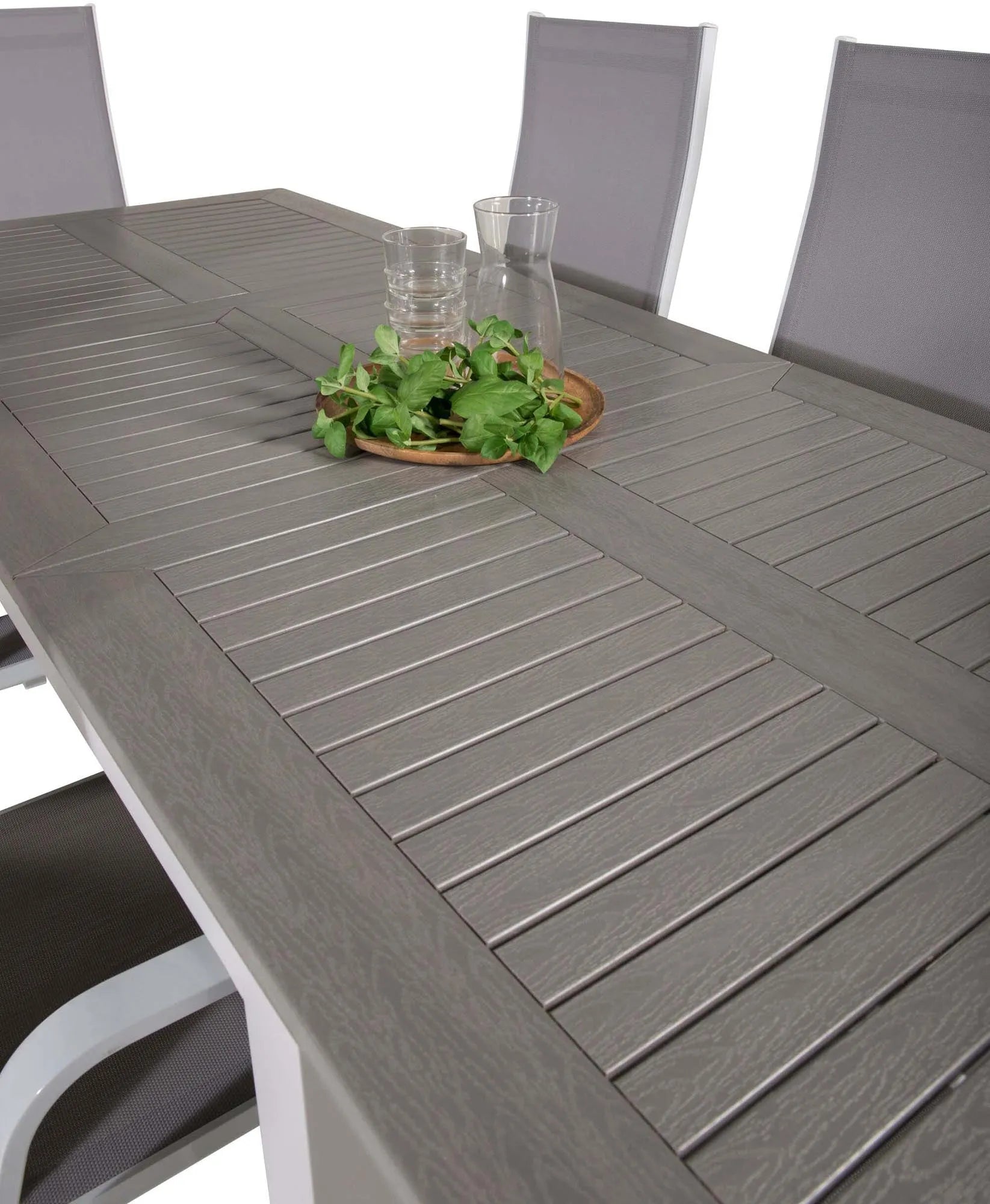 Albany Outdoor-Esstischset + Copacabana 152cm/6St. - KAQTU Design