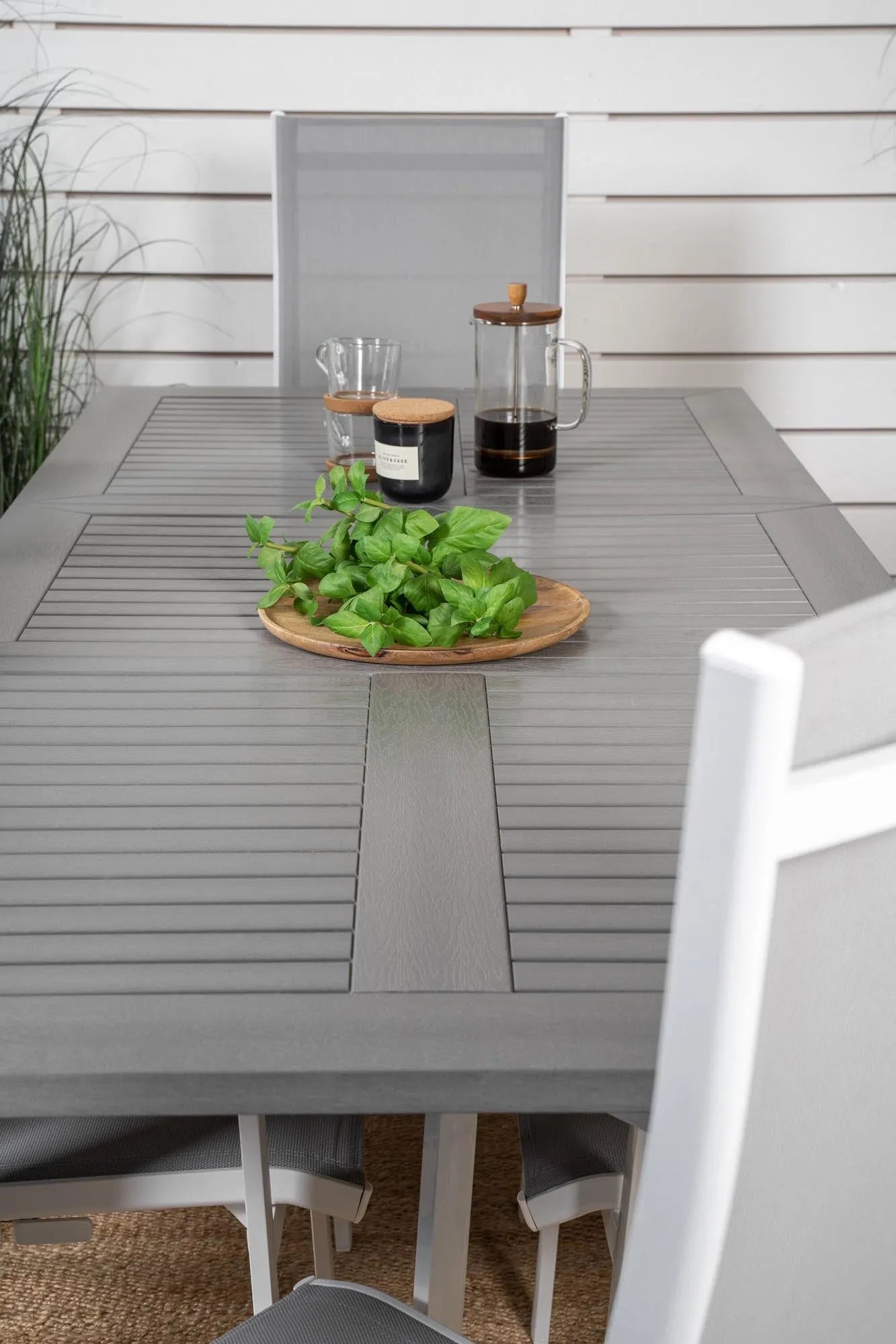 Albany Outdoor-Esstischset + Copacabana 152cm/6St. - KAQTU Design