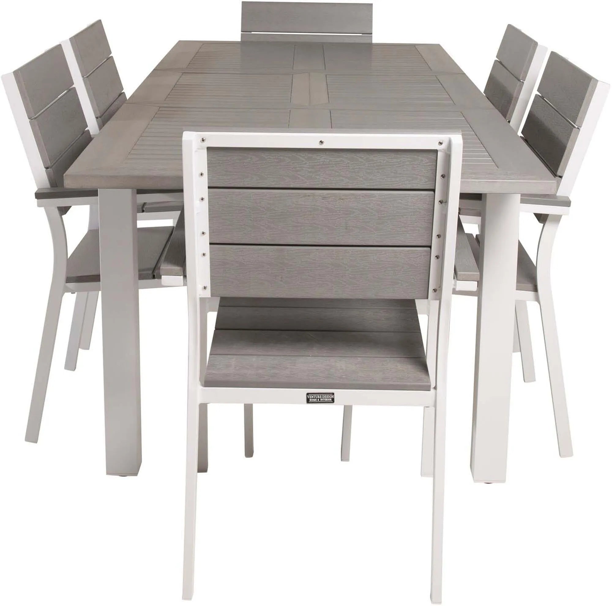 Albany Outdoor-Esstischset + Levels 152cm/6St. - KAQTU Design