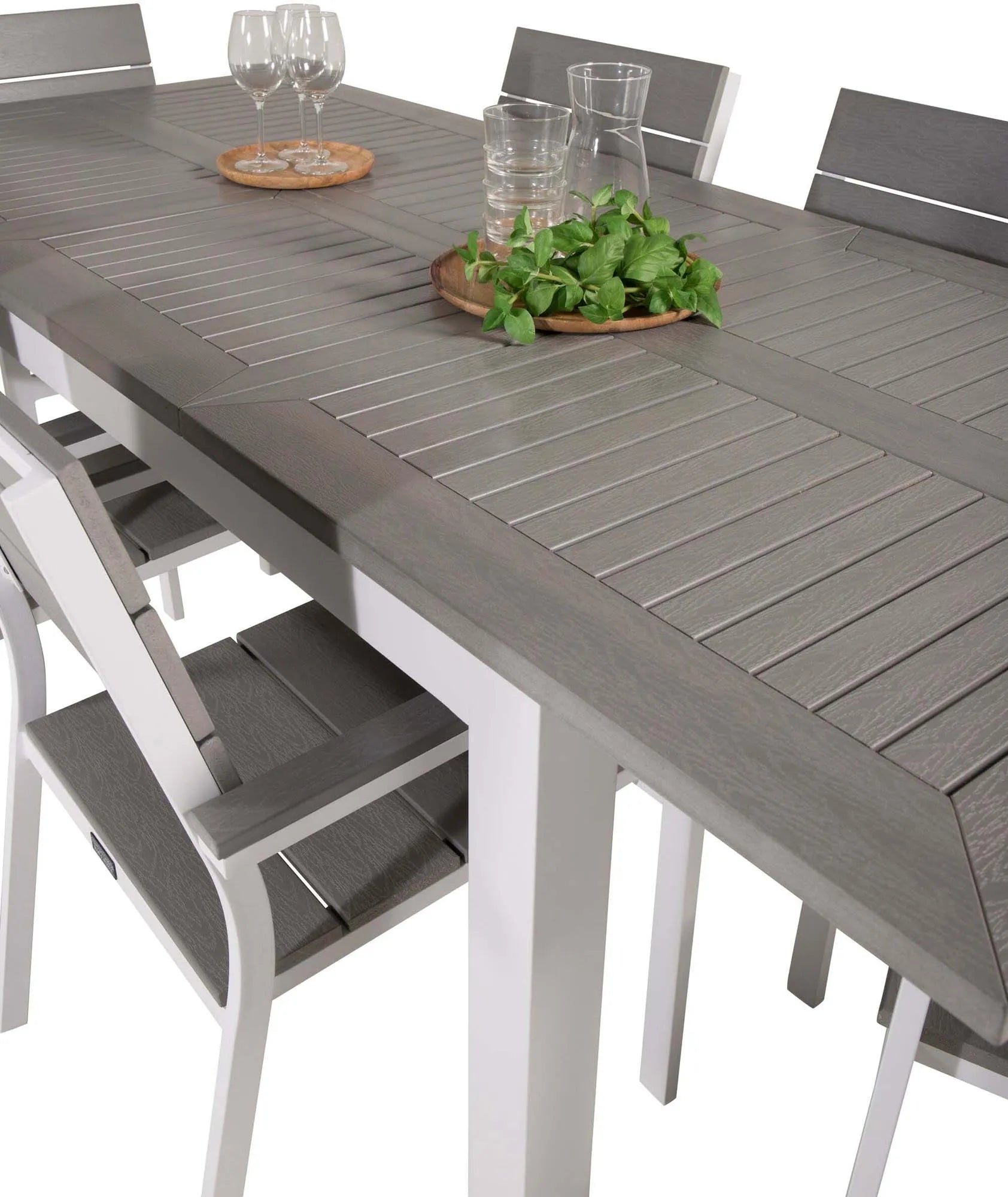 Albany Outdoor-Esstischset + Levels 152cm/6St. - KAQTU Design