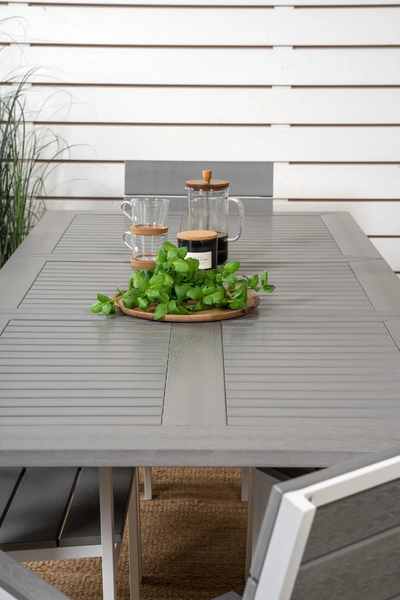 Albany Outdoor-Esstischset + Levels 152cm/6St. - KAQTU Design