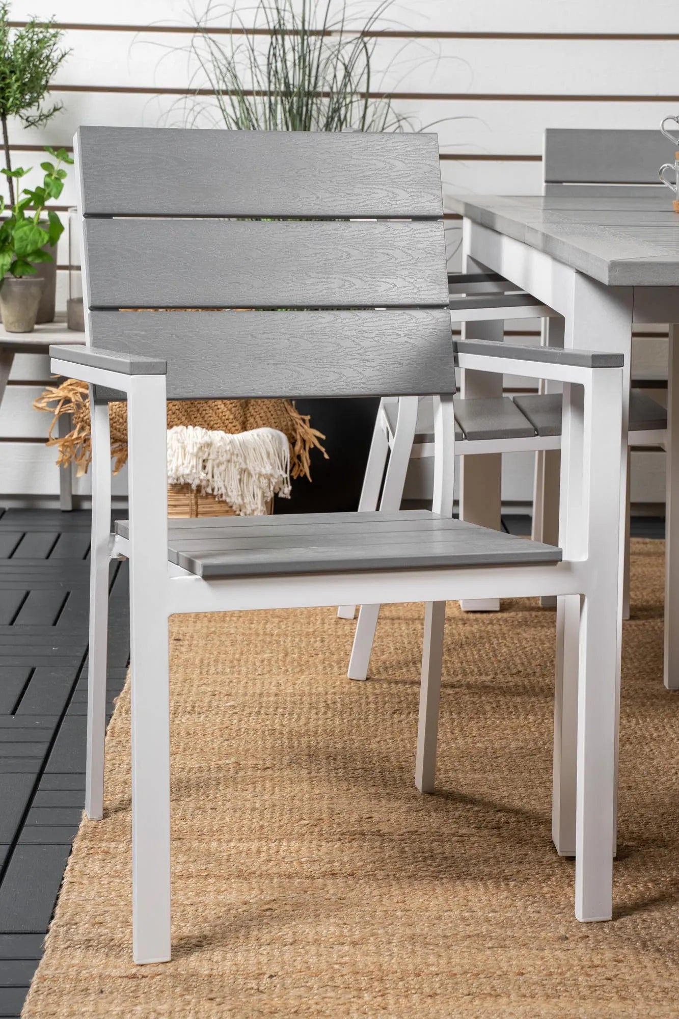 Albany Outdoor-Esstischset + Levels 152cm/6St. - KAQTU Design