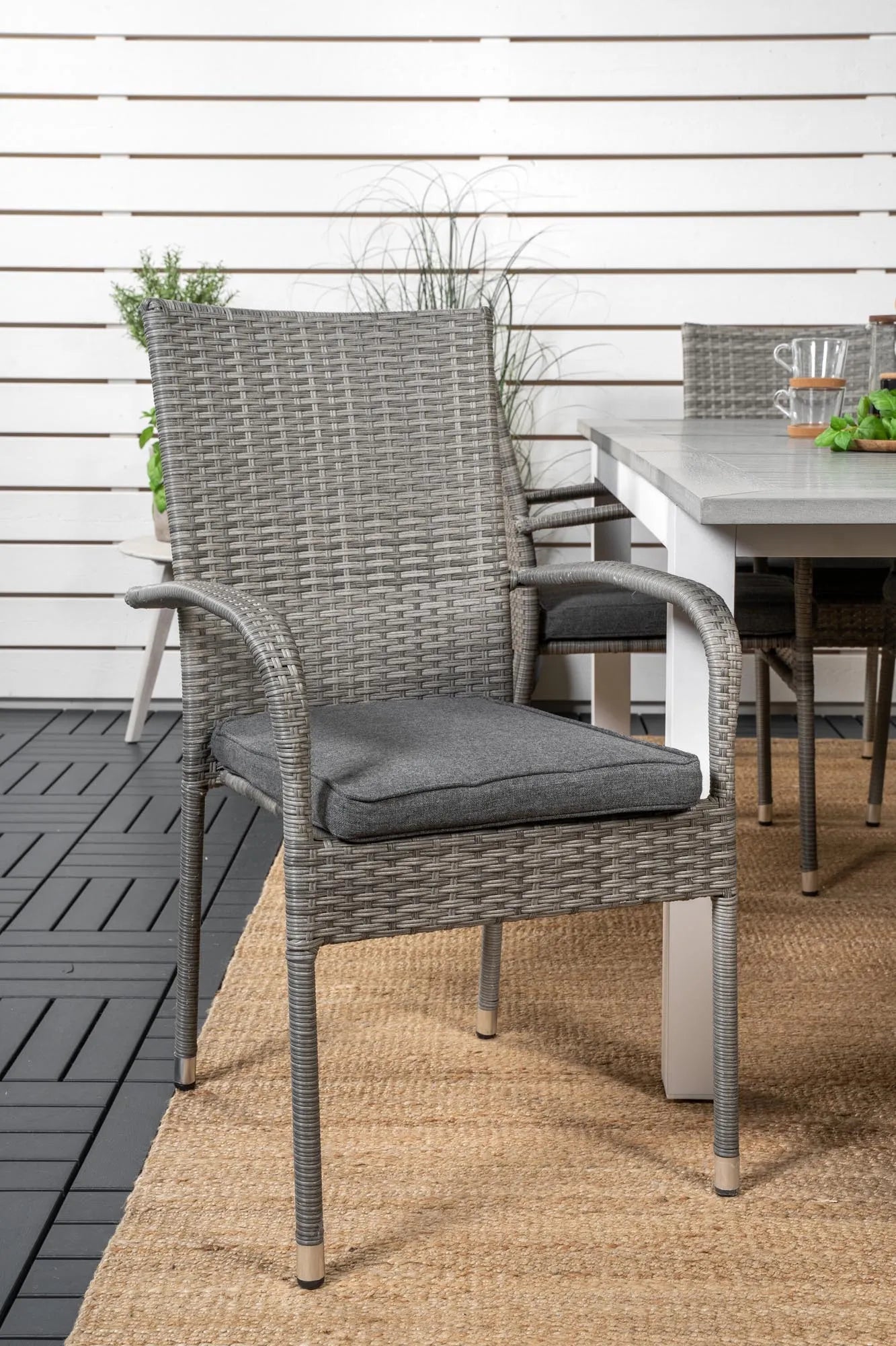 Albany Outdoor-Esstischset + Anna 152cm/6St. - KAQTU Design