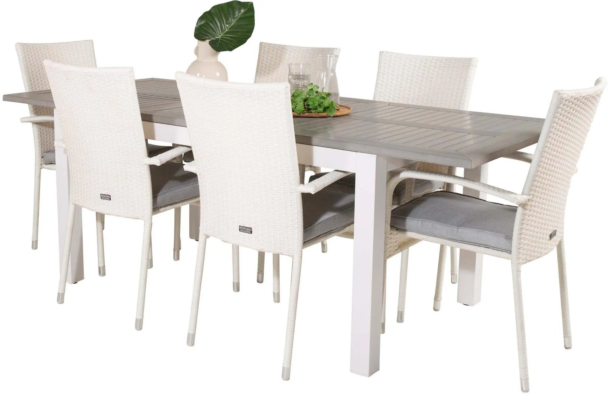 Albany Outdoor-Esstischset + Anna 152cm/6St. - KAQTU Design