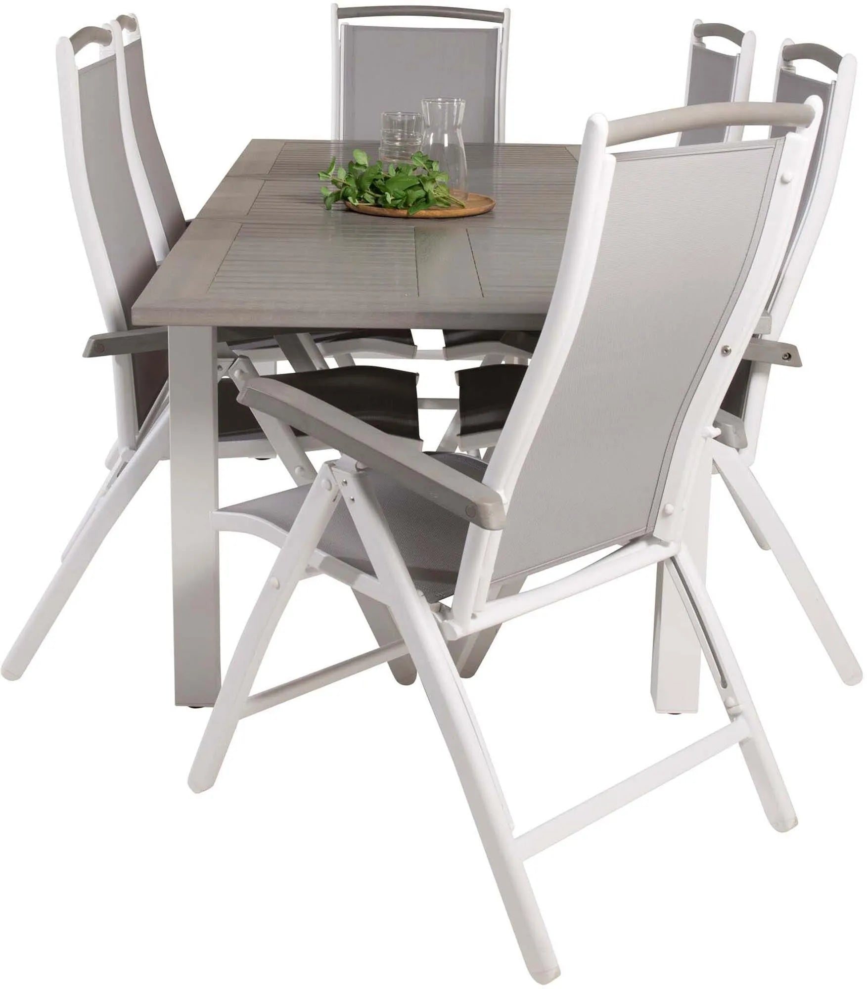 Albany Outdoor-Esstischset 152cm/6St. - KAQTU Design