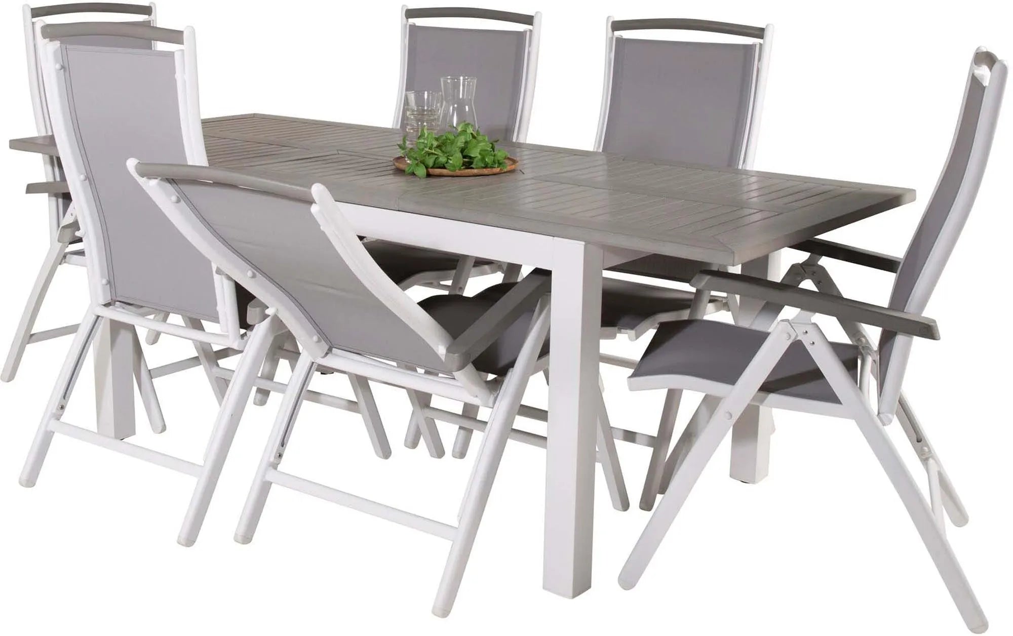 Albany Outdoor-Esstischset 152cm/6St. - KAQTU Design