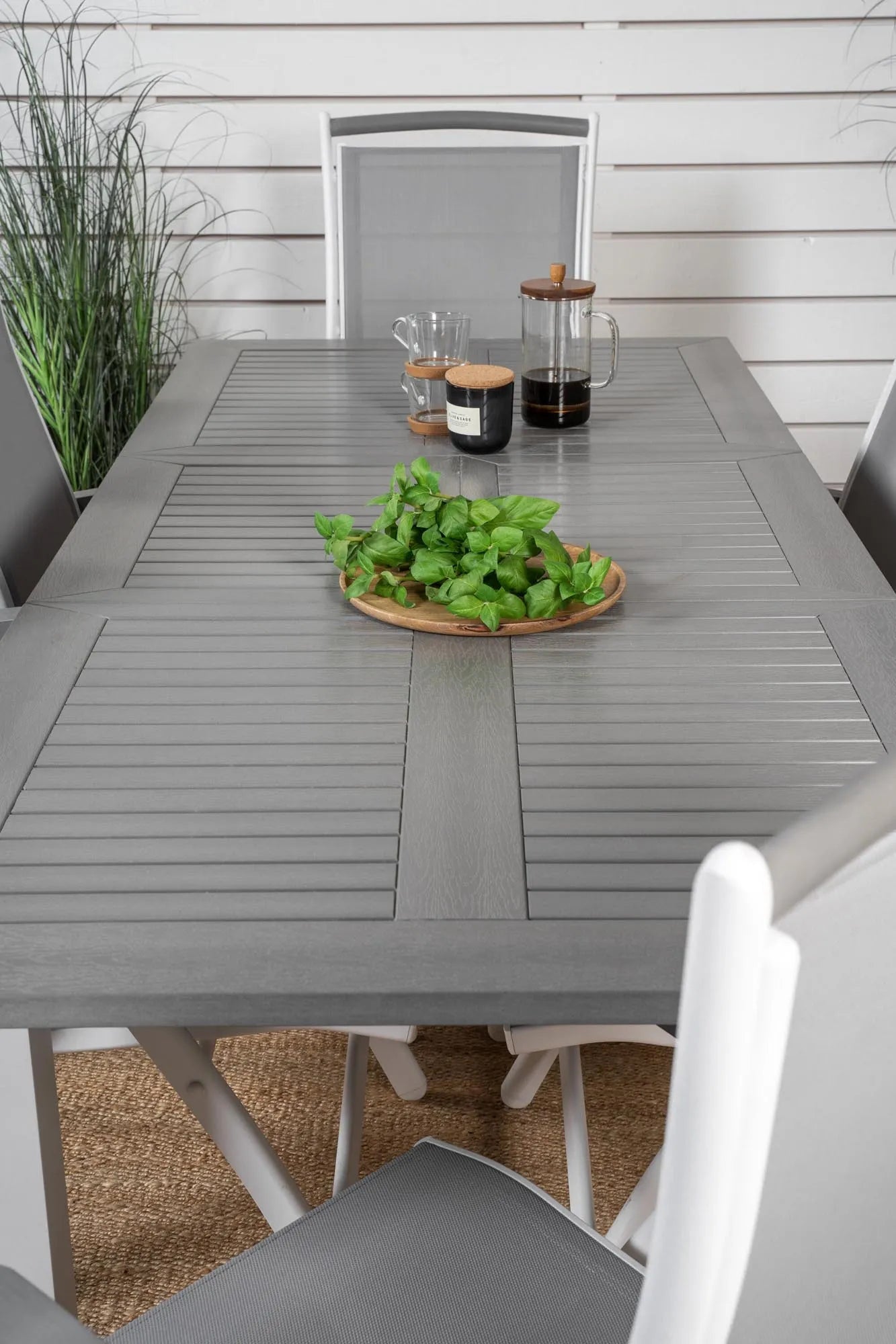 Albany Outdoor-Esstischset 152cm/6St. - KAQTU Design