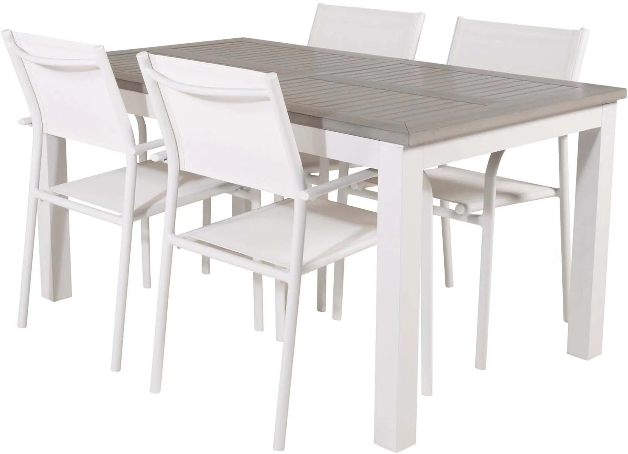 Albany Outdoor-Esstischset + Santorini 152cm/4St. - KAQTU Design