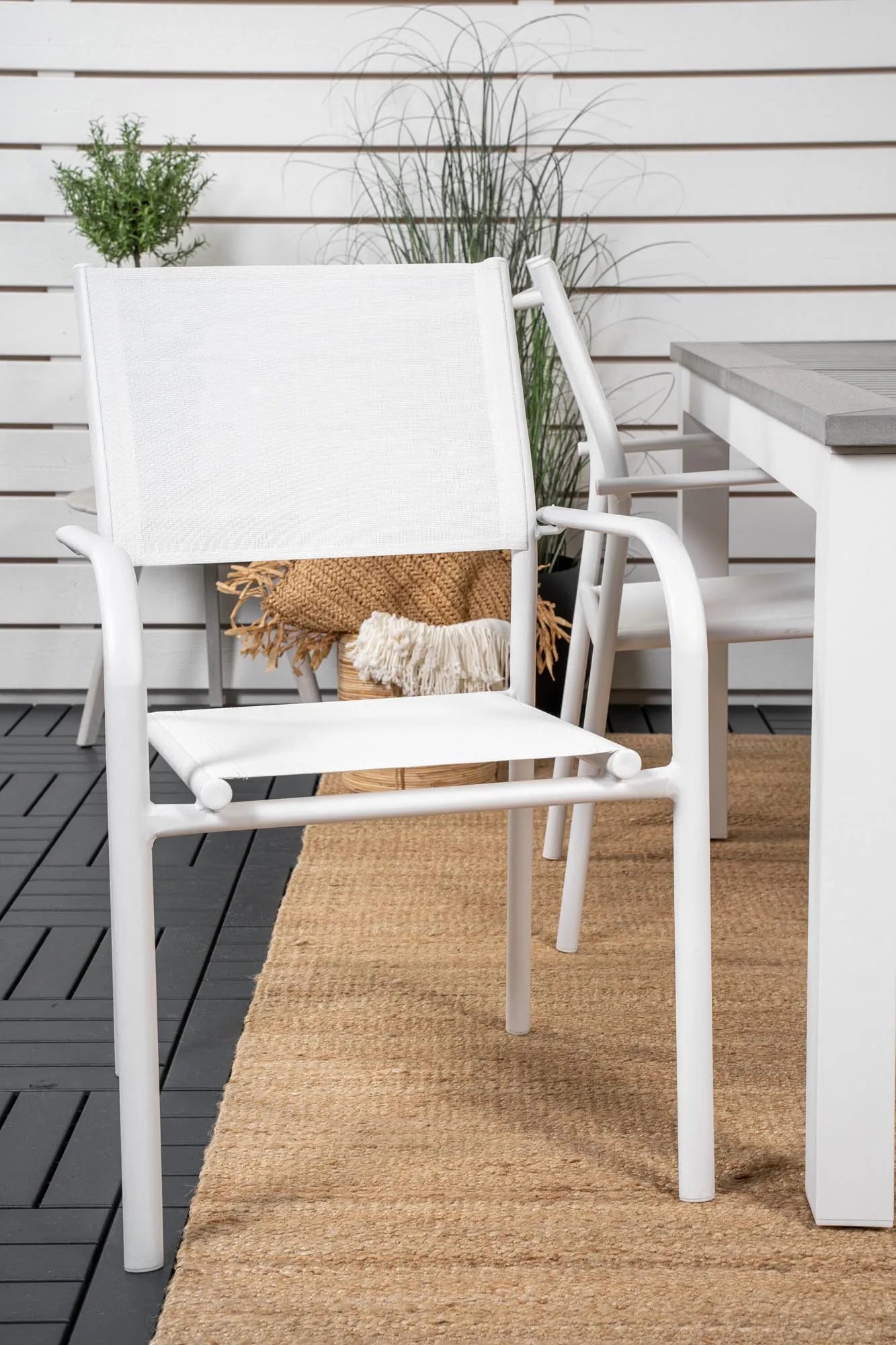 Albany Outdoor-Esstischset + Santorini 152cm/4St. - KAQTU Design