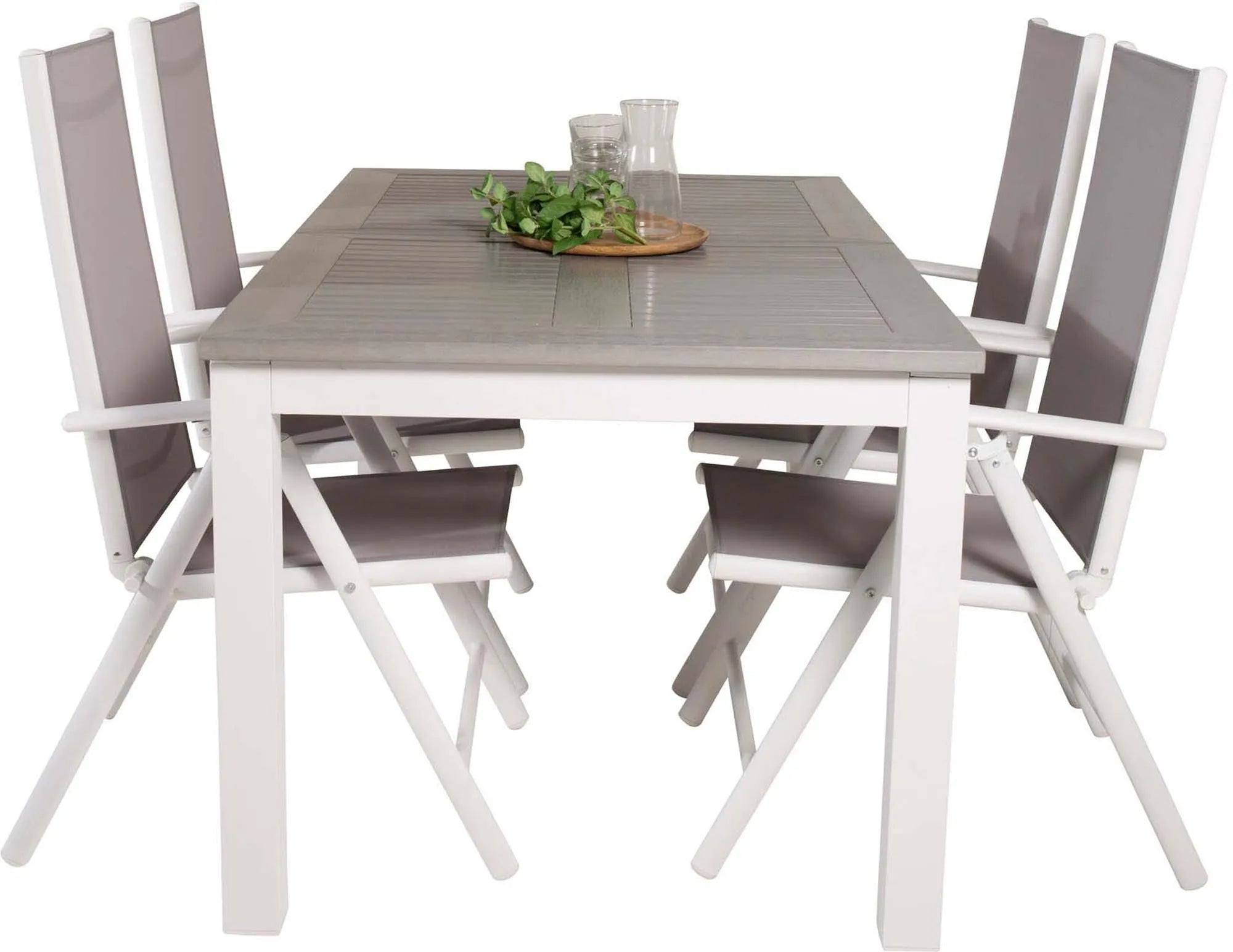 Albany Outdoor-Esstischset + Break 152cm/4St. - KAQTU Design