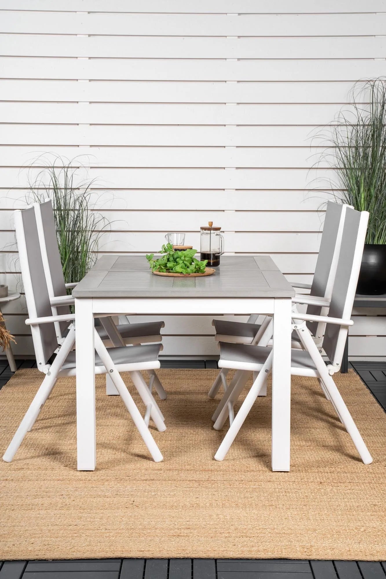 Albany Outdoor-Esstischset + Break 152cm/4St. - KAQTU Design