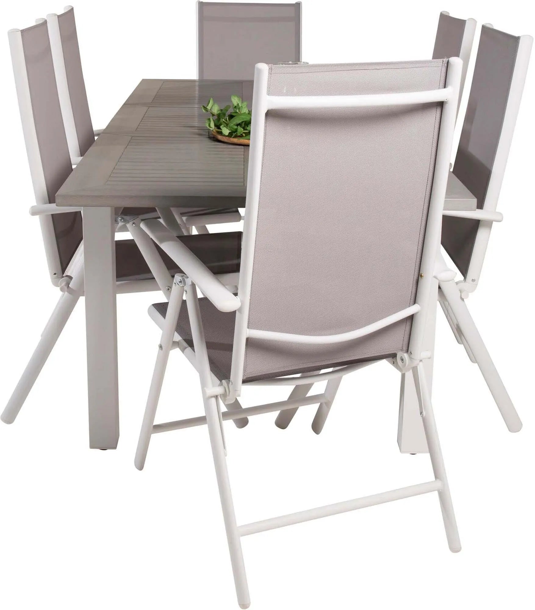 Albany Outdoor-Esstischset + Break 152cm/6St. - KAQTU Design