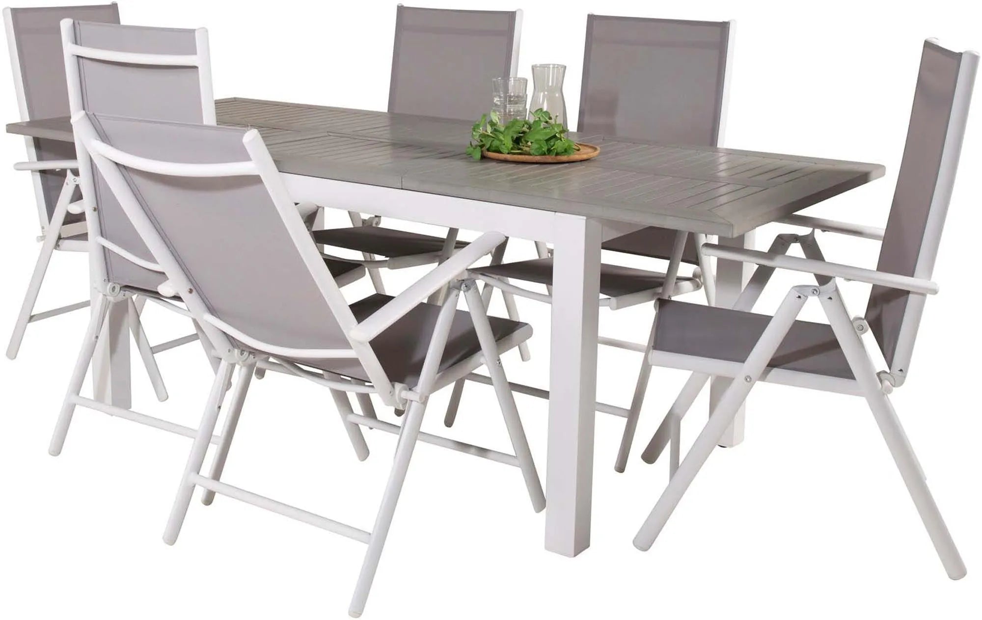 Albany Outdoor-Esstischset + Break 152cm/6St. - KAQTU Design