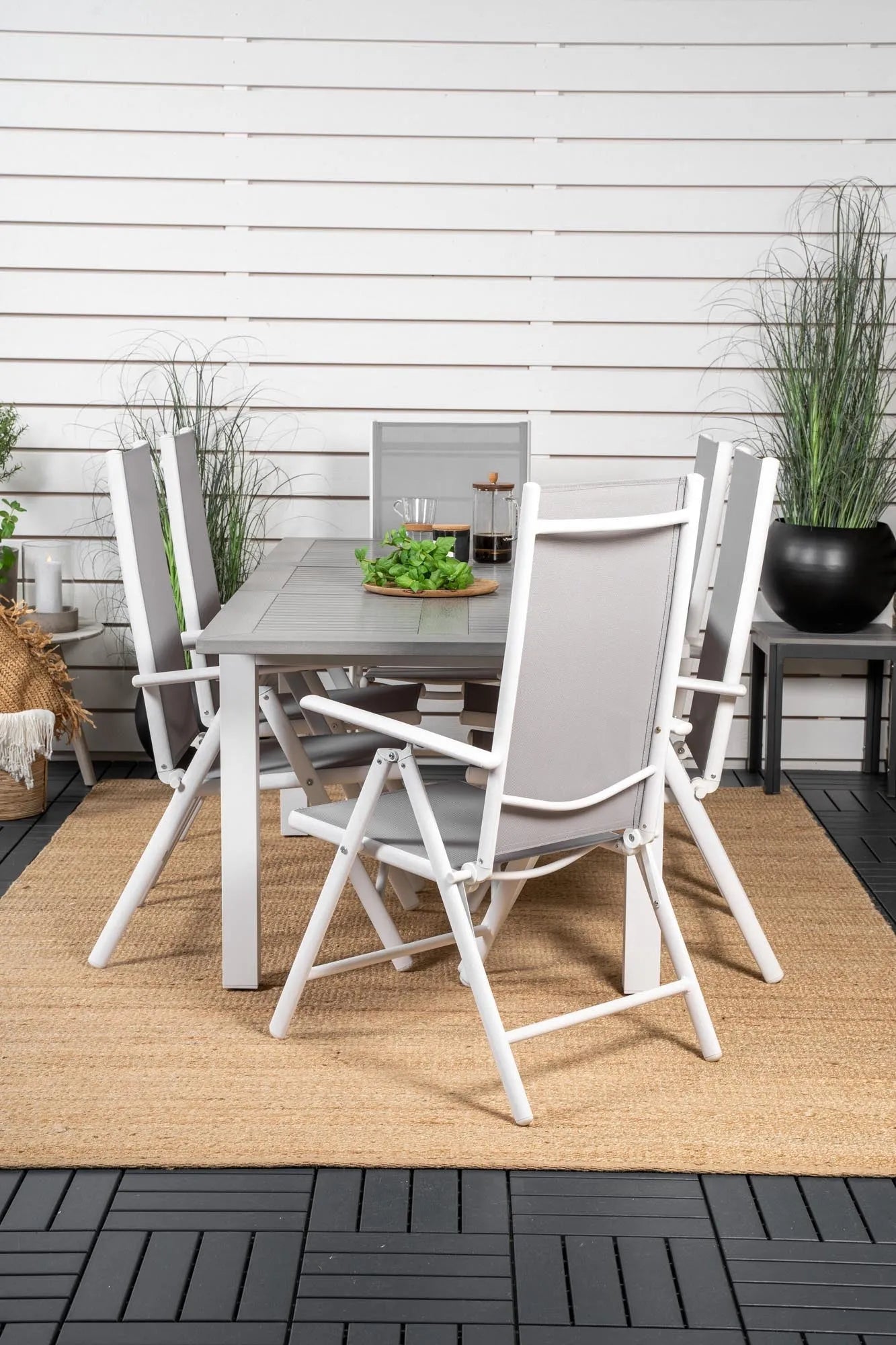 Albany Outdoor-Esstischset + Break 152cm/6St. - KAQTU Design