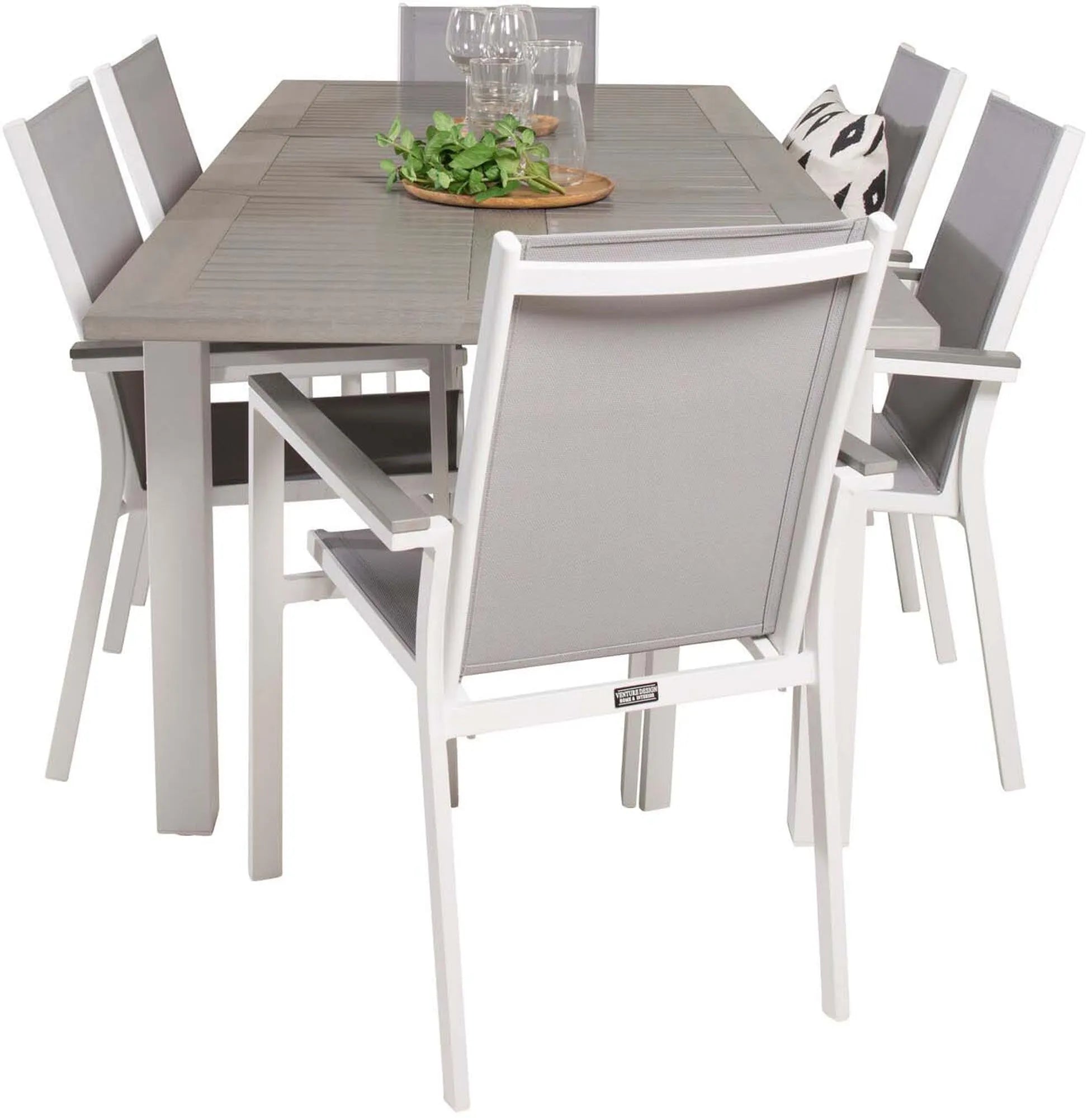 Albany Outdoor-Tischset + Parma 152cm/6St. - KAQTU Design