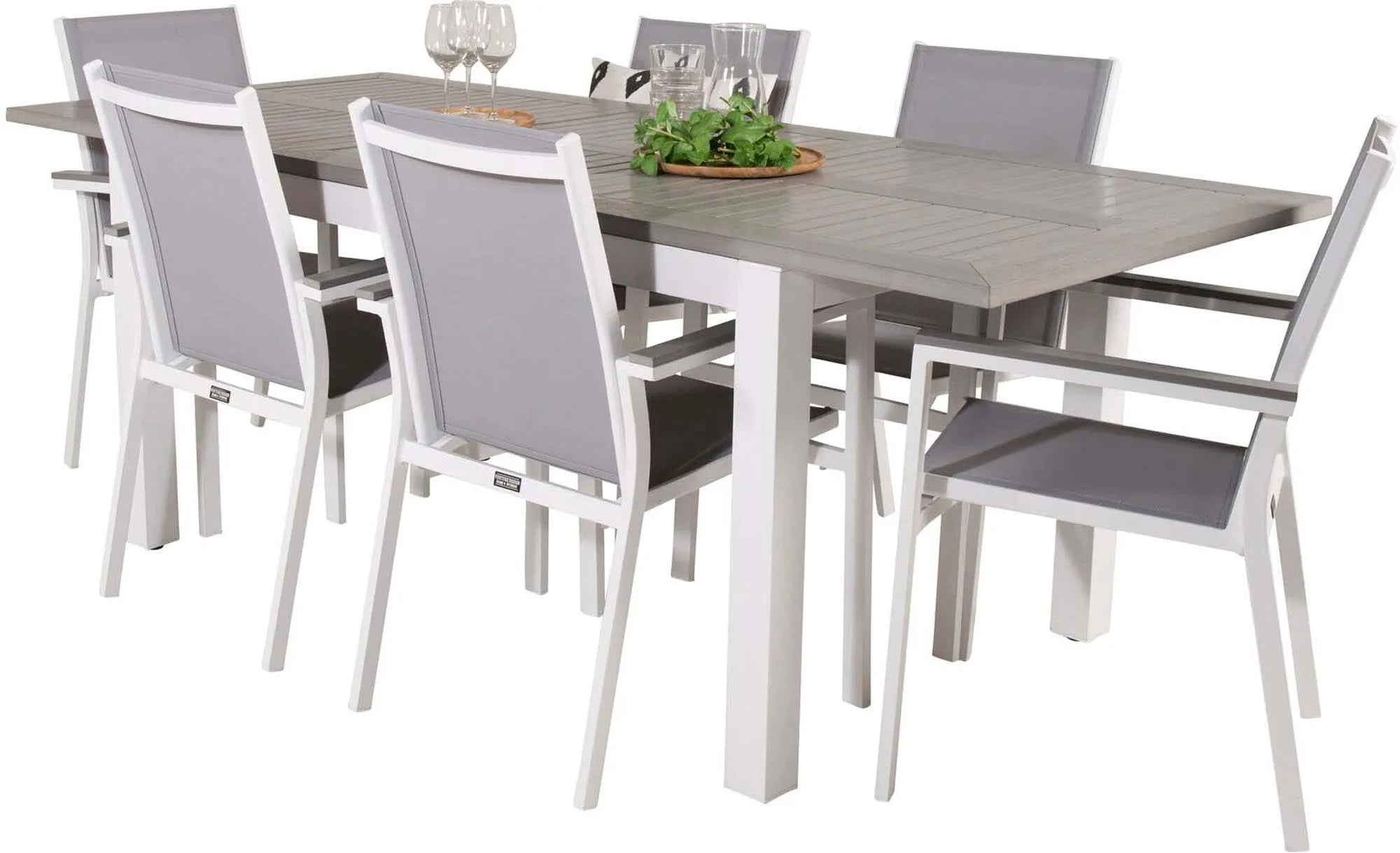 Albany Outdoor-Tischset + Parma 152cm/6St. - KAQTU Design