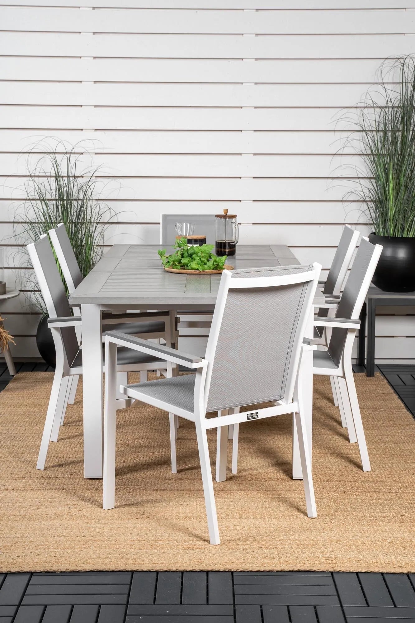 Albany Outdoor-Tischset + Parma 152cm/6St. - KAQTU Design