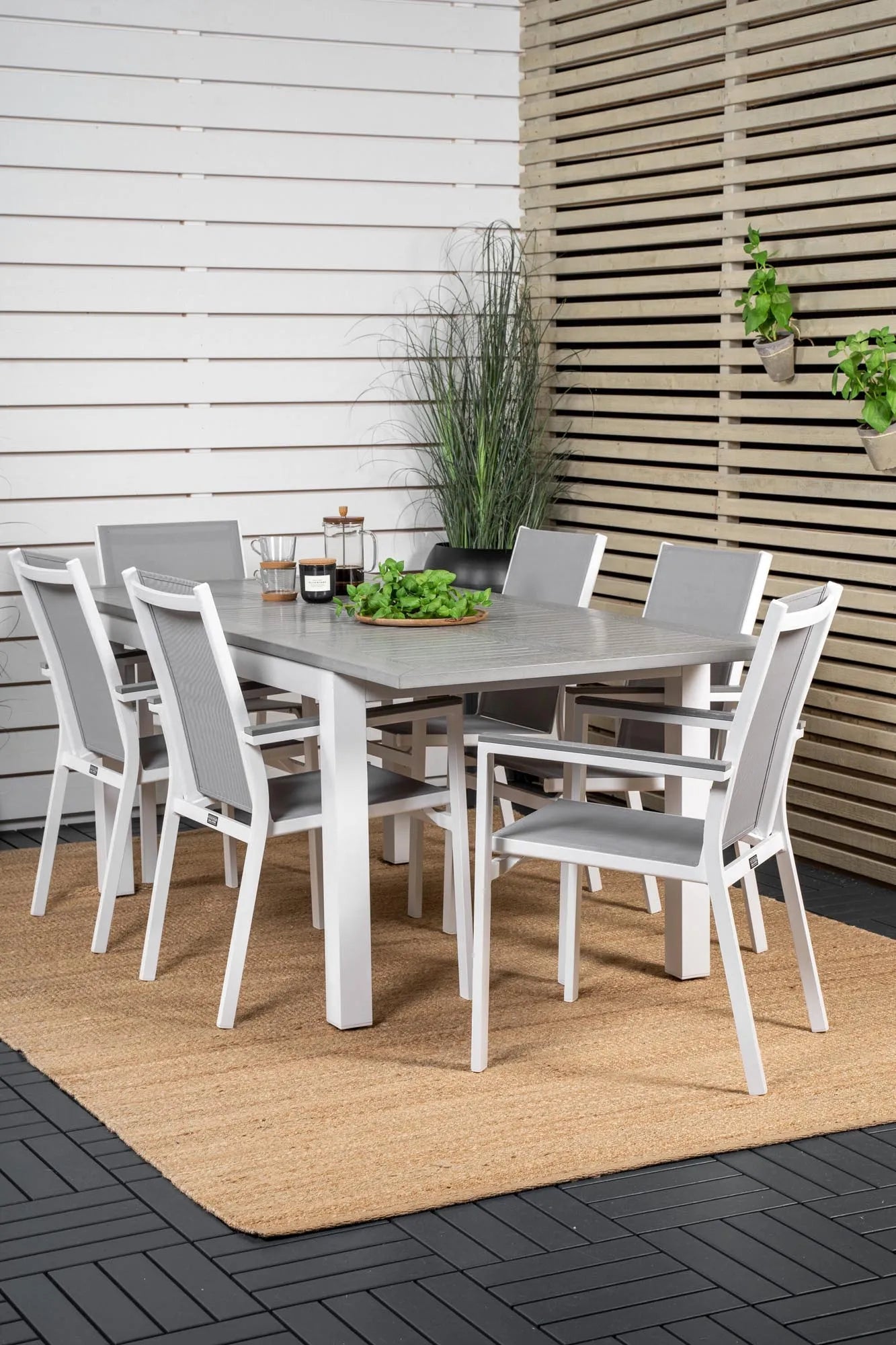 Albany Outdoor-Tischset + Parma 152cm/6St. - KAQTU Design