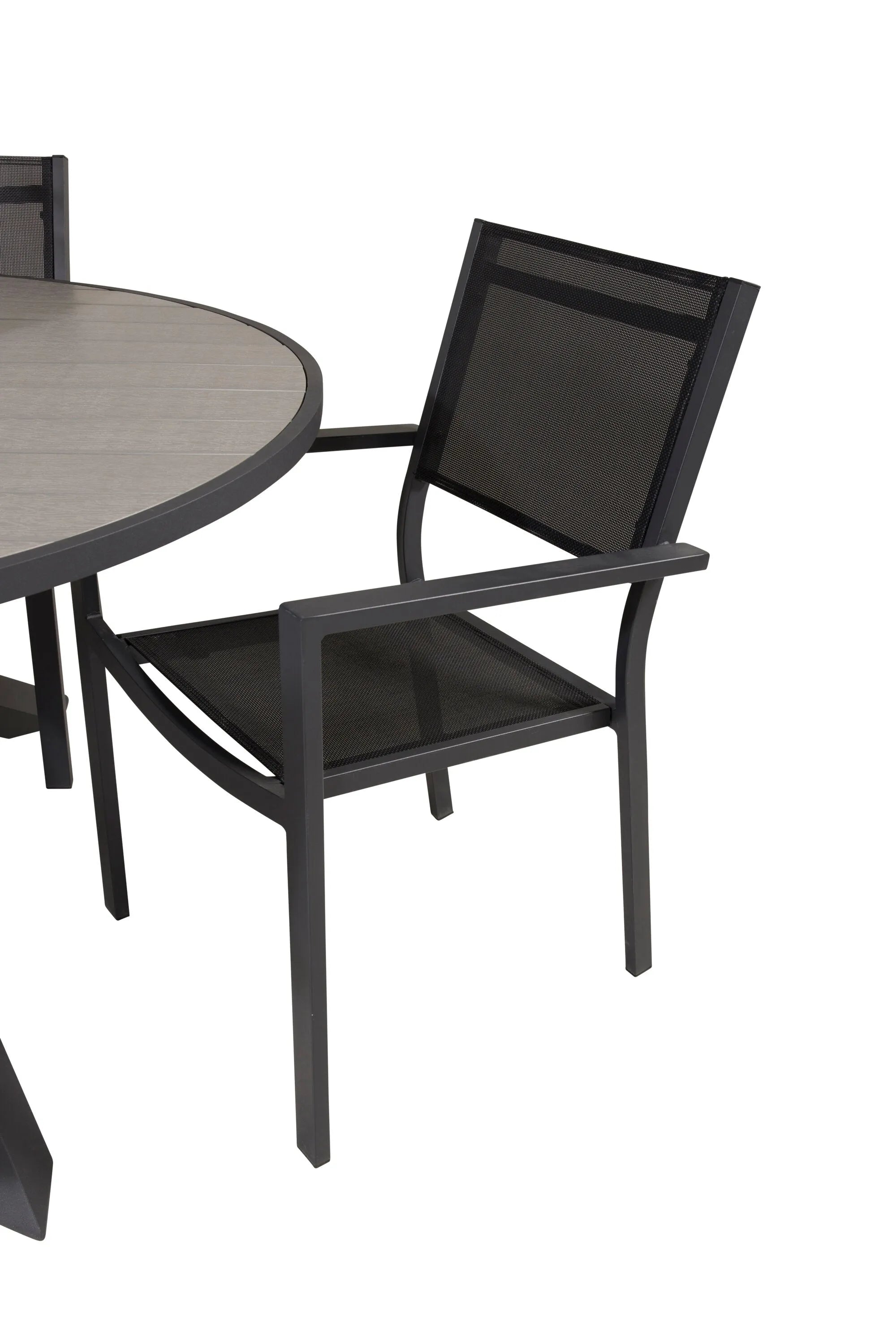 Parma Runder Esstisch-Set in Schwarz/Dunkelgrau präsentiert im Onlineshop von KAQTU Design AG. Gartentischset ist von Venture Home