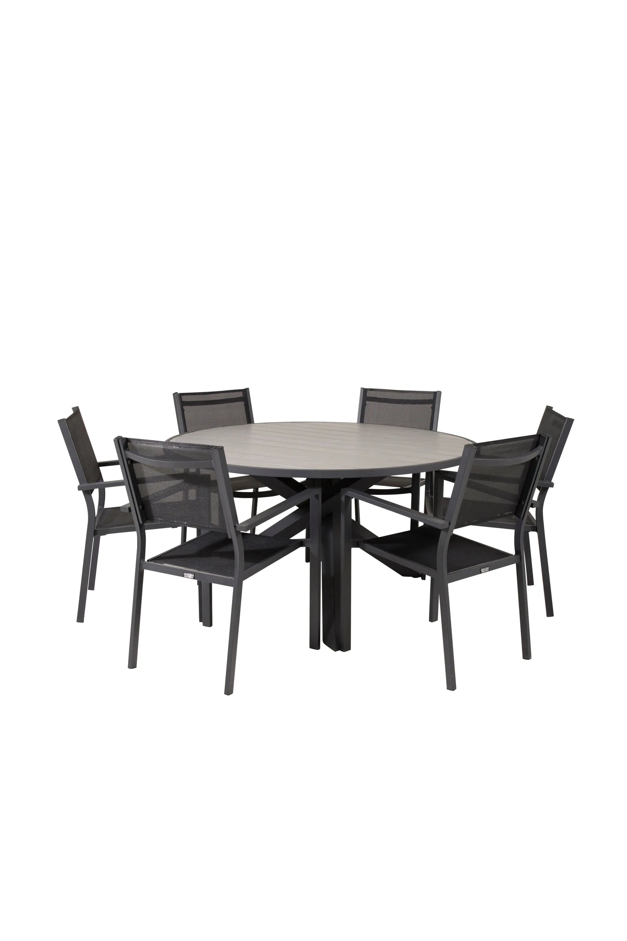 Parma Runder Esstisch-Set in Schwarz/Dunkelgrau präsentiert im Onlineshop von KAQTU Design AG. Gartentischset ist von Venture Home