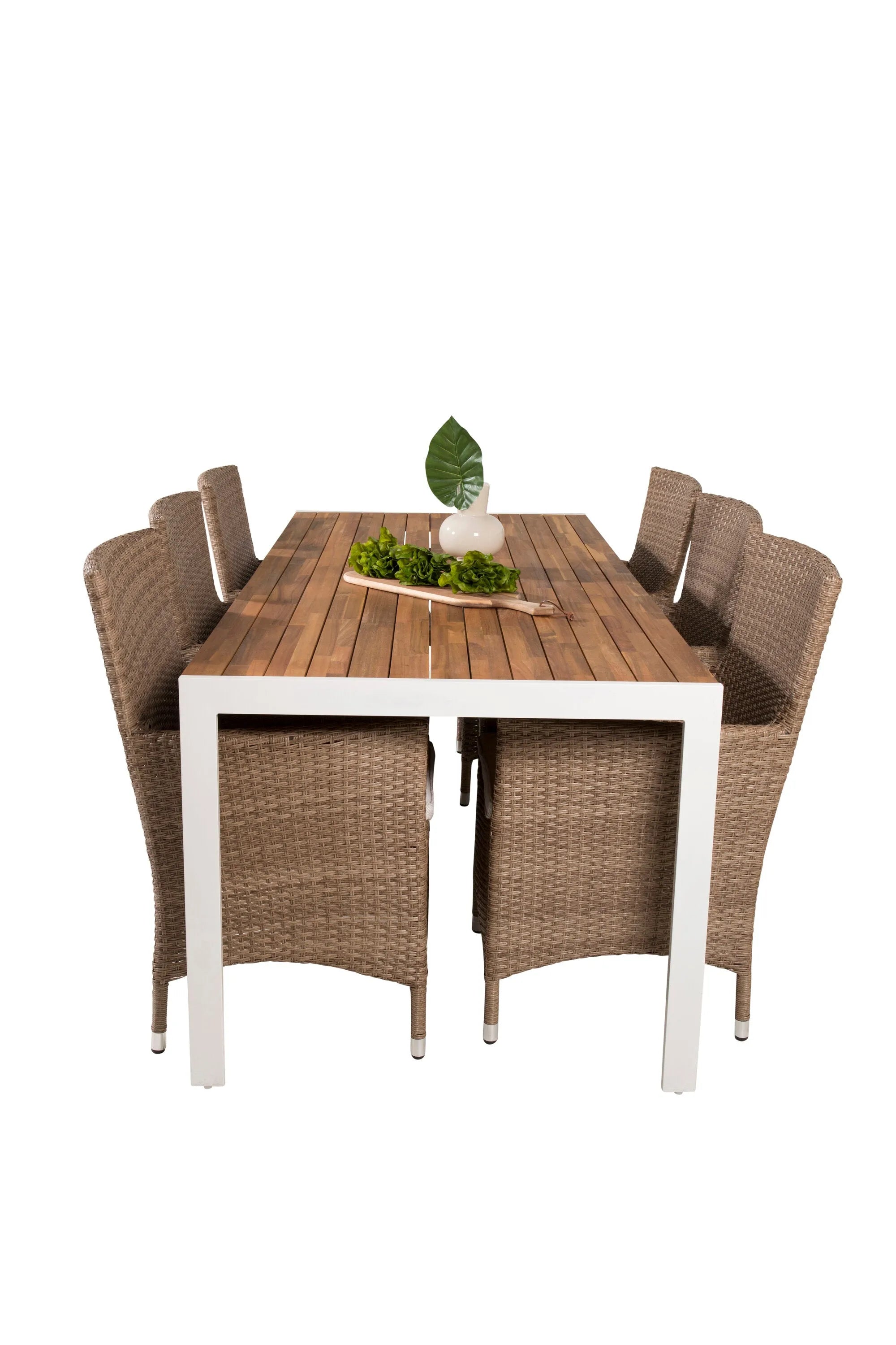 Rechteckiges Ess-Set aus Holz in Nature/Nature präsentiert im Onlineshop von KAQTU Design AG. Gartentischset ist von Venture Home