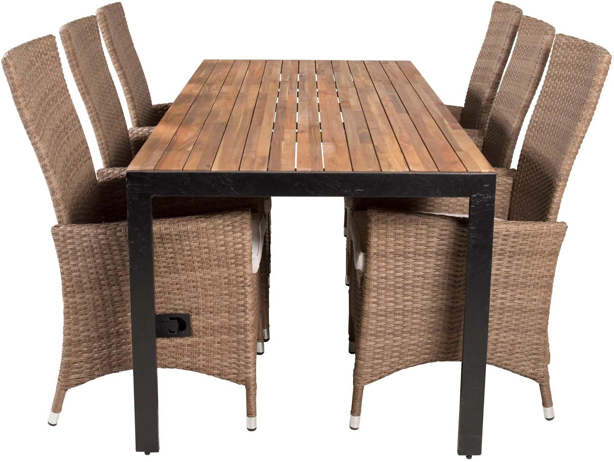 Bois Outdoor-Tischset + Padova 205cm/6St. - KAQTU Design