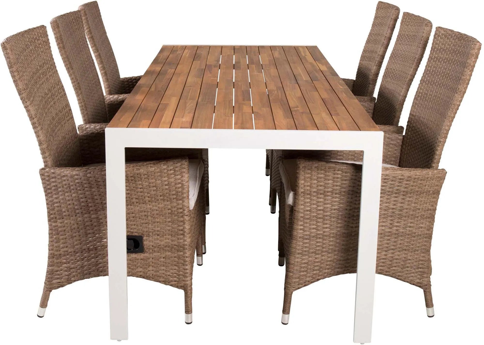 Bois Outdoor-Tischset + Padova 205cm/6St. - KAQTU Design