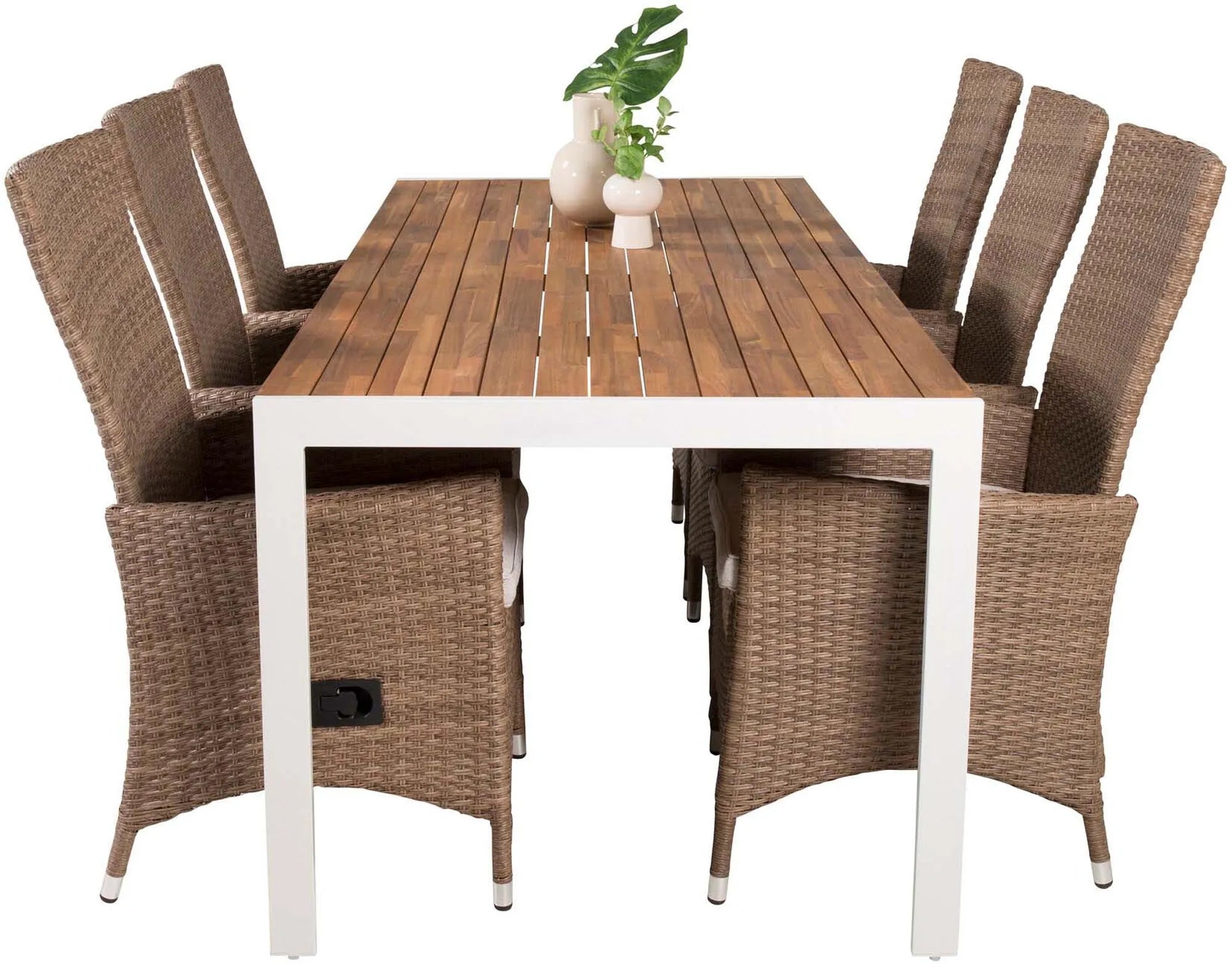 Bois Outdoor-Tischset + Padova 205cm/6St. - KAQTU Design