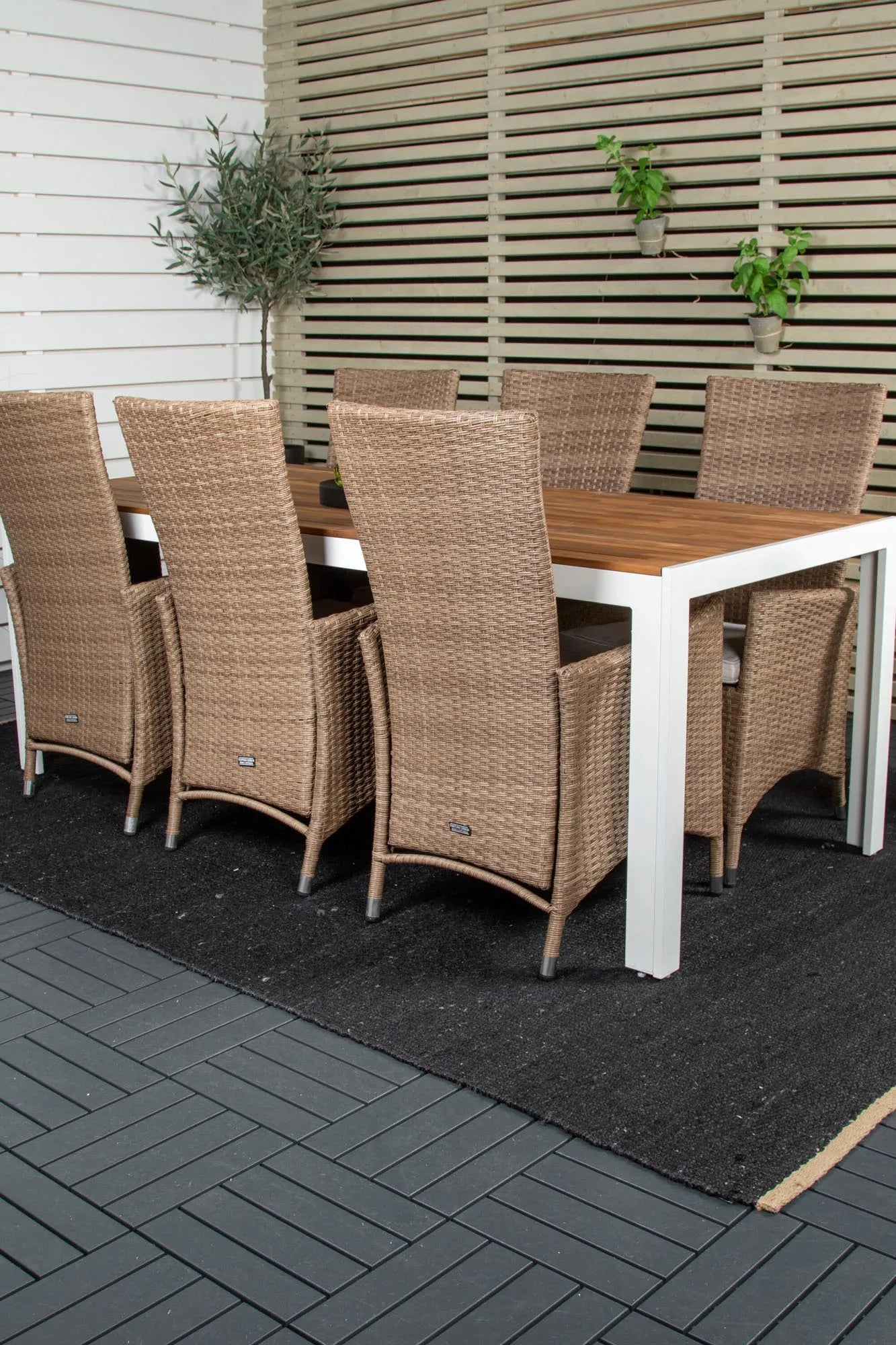 Bois Outdoor-Tischset + Padova 205cm/6St. - KAQTU Design