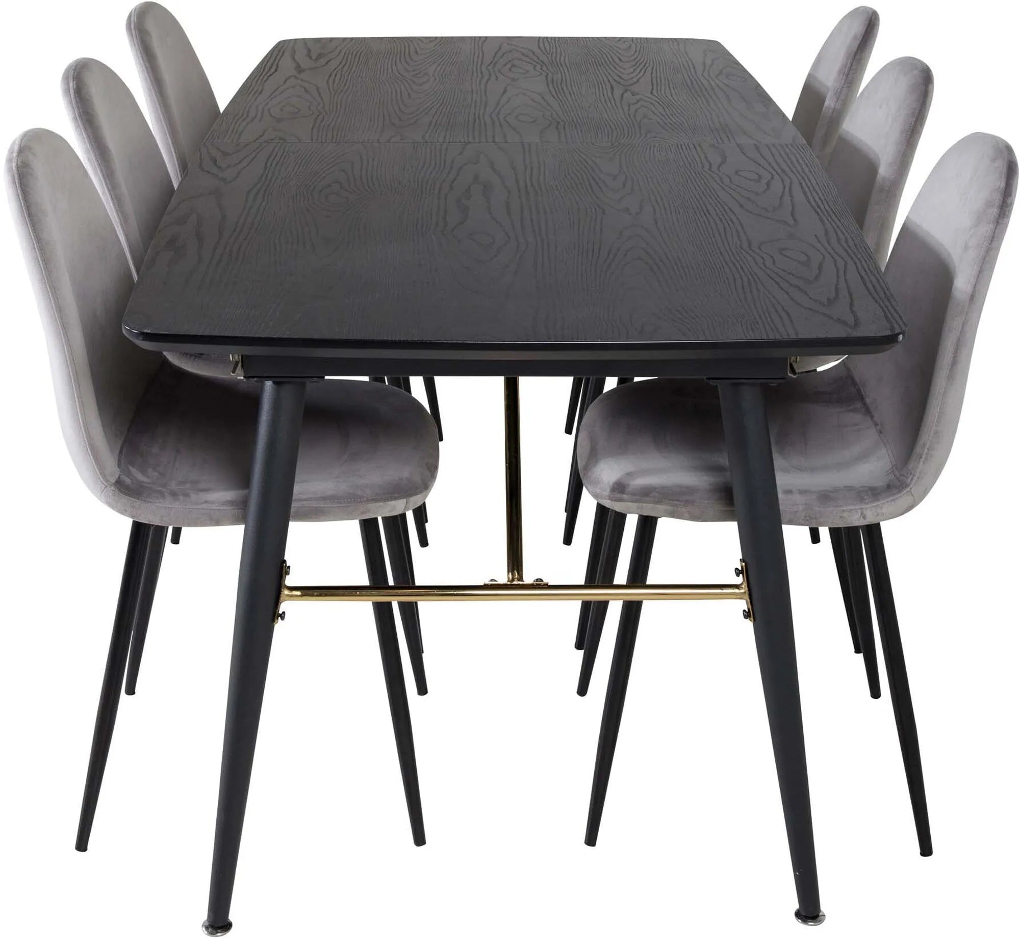 Gold Esszimmerset ausziehbar + Polar  Dining 180cm/6St., Esszimmerset, KAQTU Design