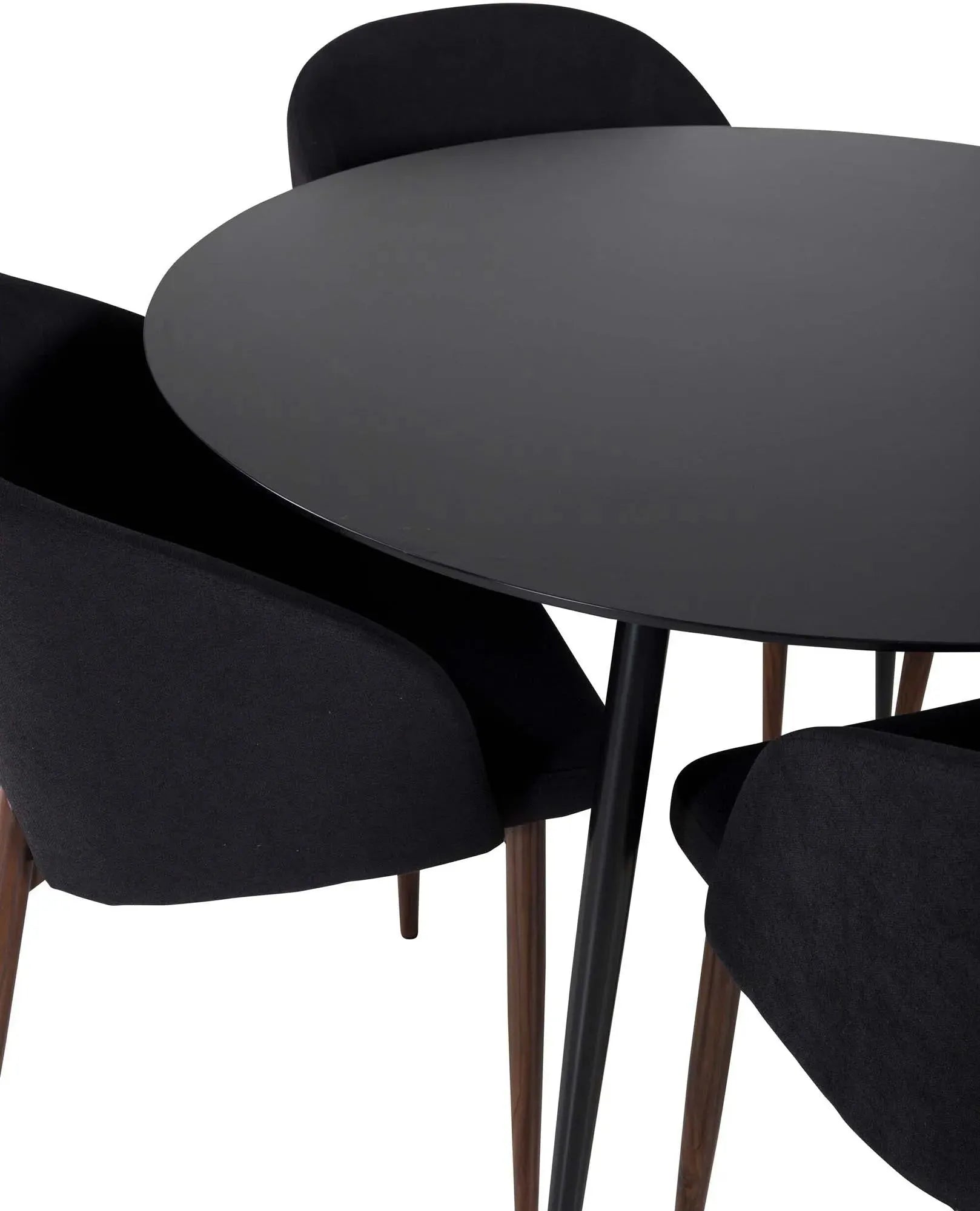 Silar Rundes Esszimmerset + Arch ⌀100cm/4St. in Schwarz / Natur präsentiert im Onlineshop von KAQTU Design AG. Esszimmerset ist von Venture Home