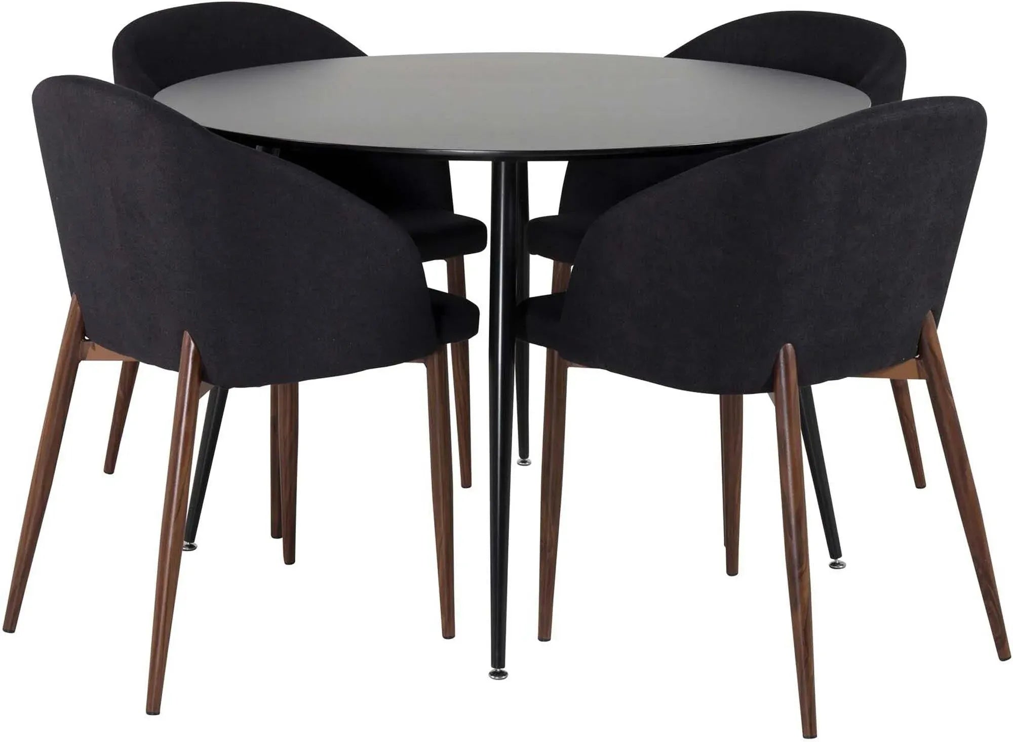 Silar Rundes Esszimmerset + Arch ⌀100cm/4St. in Schwarz / Natur präsentiert im Onlineshop von KAQTU Design AG. Esszimmerset ist von Venture Home