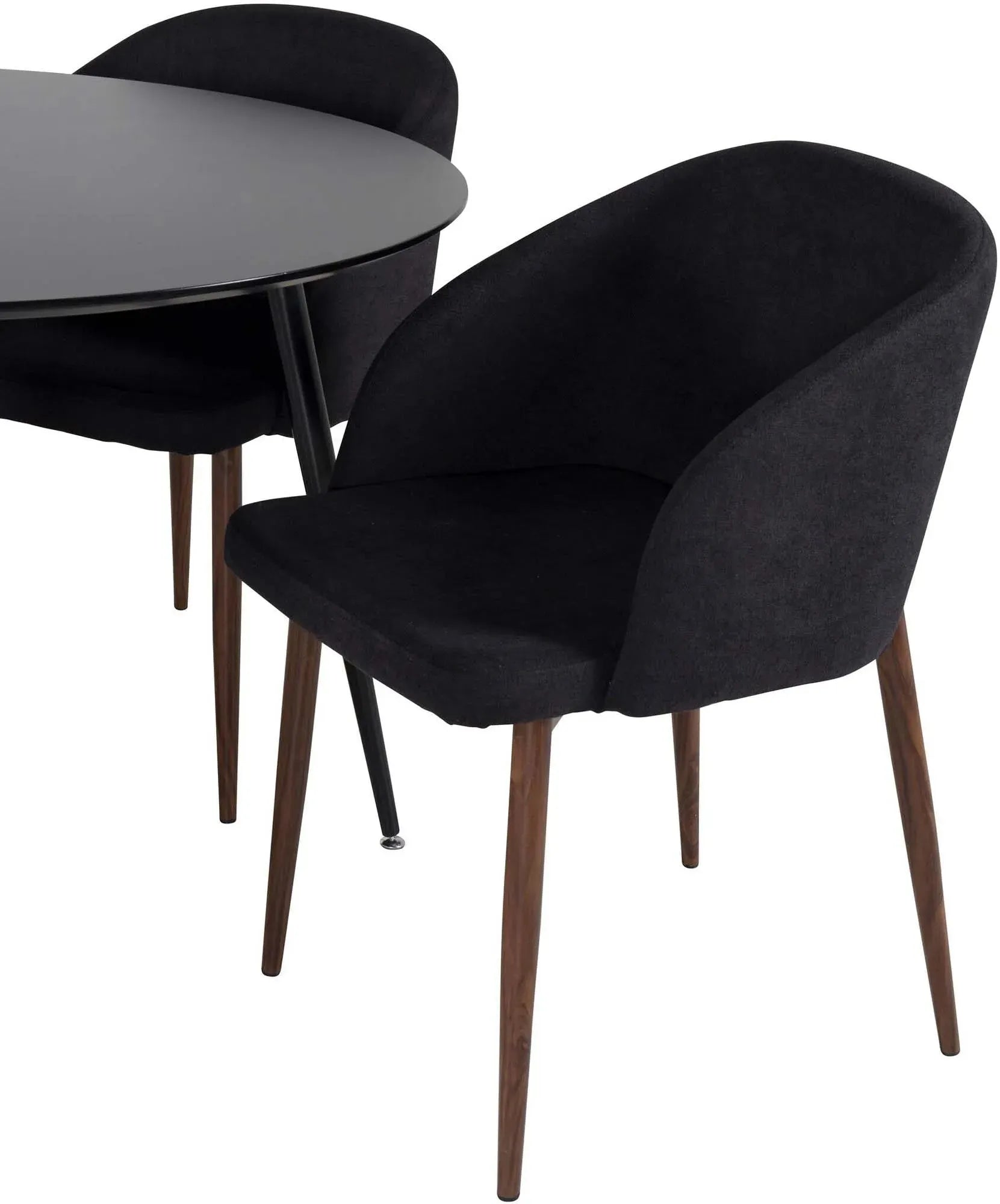 Silar Rundes Esszimmerset + Arch ⌀100cm/4St. in Schwarz / Natur präsentiert im Onlineshop von KAQTU Design AG. Esszimmerset ist von Venture Home