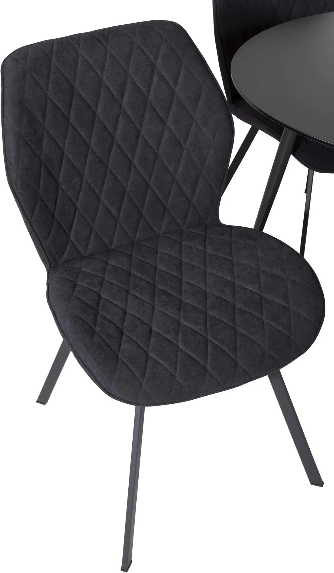 Silar Rundes Esszimmerset + Emma ⌀100cm/4St. in Schwarz / Grau präsentiert im Onlineshop von KAQTU Design AG. Esszimmerset ist von Venture Home