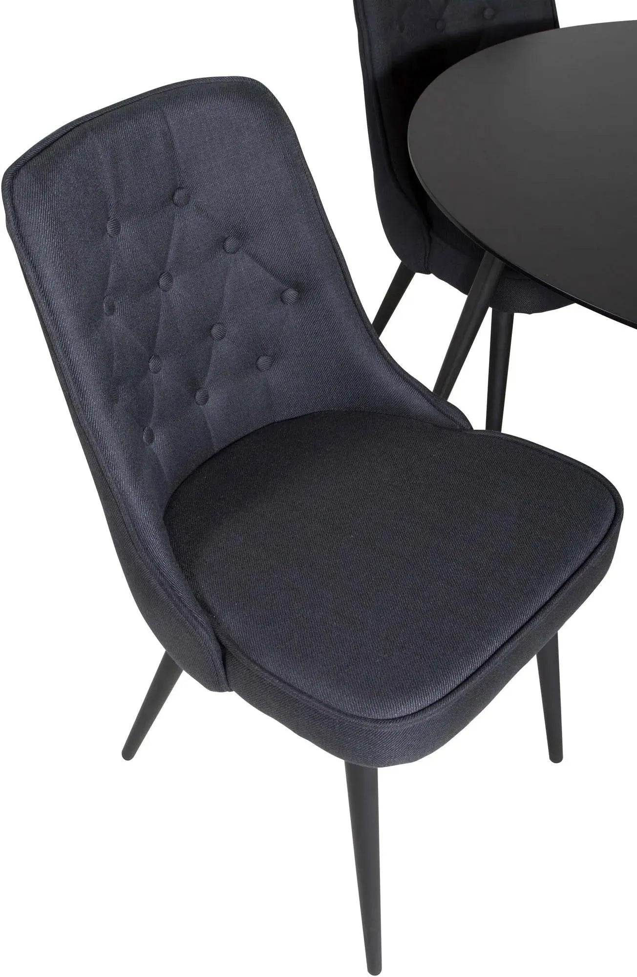 Silar Rundes Esszimmerset ⌀100cm/4St. in Schwarz präsentiert im Onlineshop von KAQTU Design AG. Esszimmerset ist von Venture Home