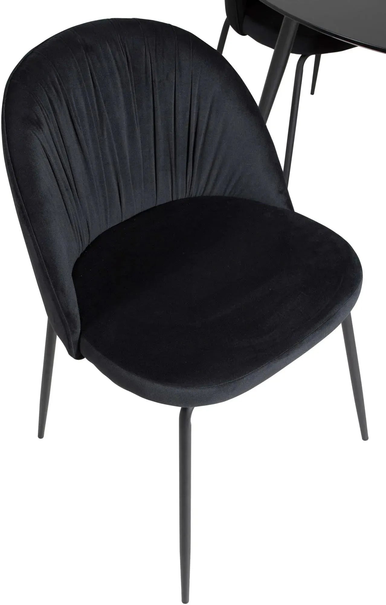 Silar Rundes Esszimmerset + Winkles ⌀100cm/4St. in Schwarz präsentiert im Onlineshop von KAQTU Design AG. Esszimmerset ist von Venture Home