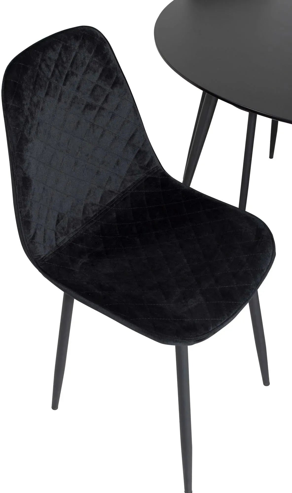 Silar Rundes Esszimmerset + Polar ⌀100cm/4St. in Schwarz präsentiert im Onlineshop von KAQTU Design AG. Esszimmerset ist von Venture Home