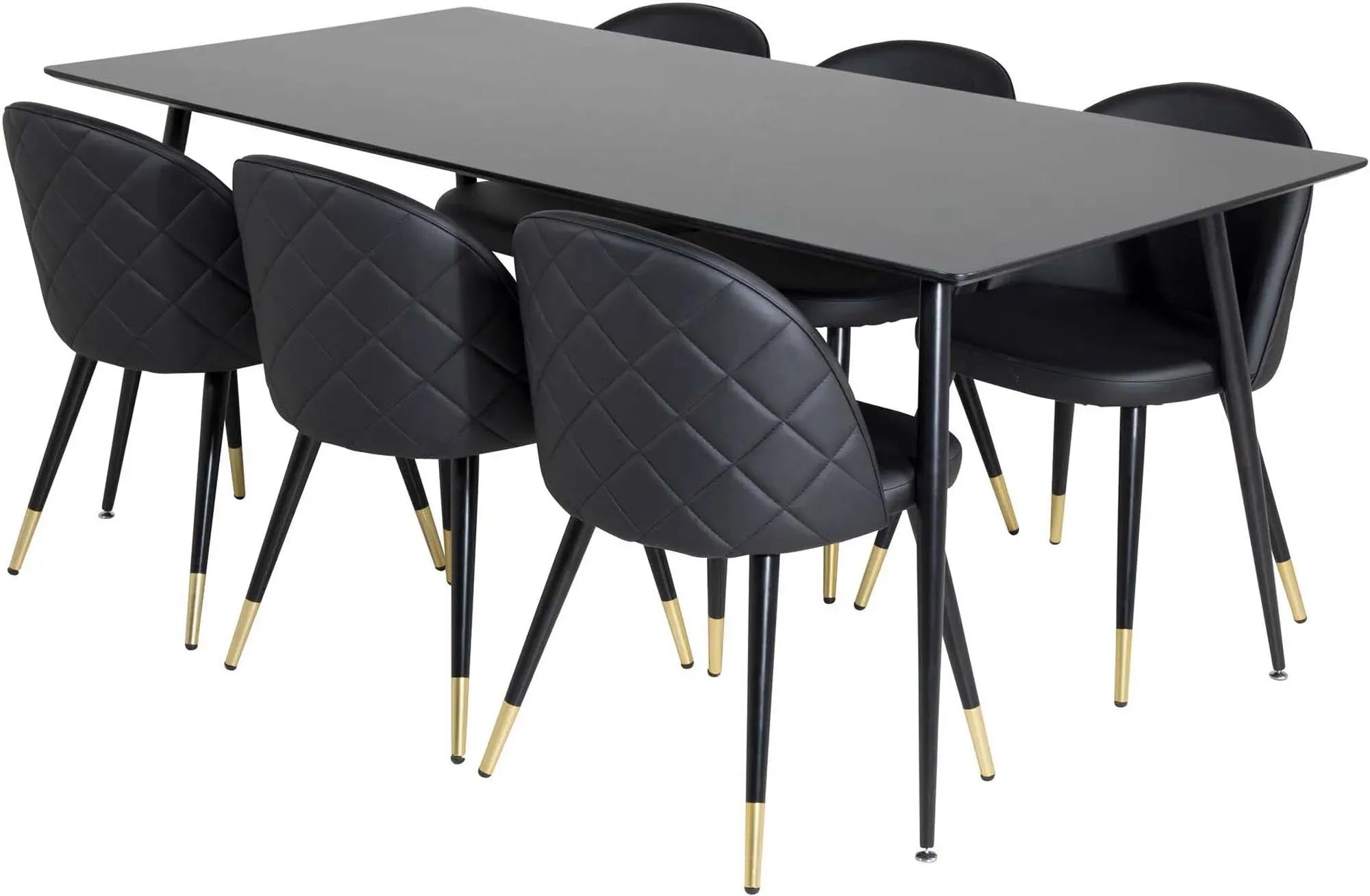 Silar Esszimmerset + Velvet 180cm/6St. in Schwarz / Multicolor präsentiert im Onlineshop von KAQTU Design AG. Esszimmerset ist von Venture Home