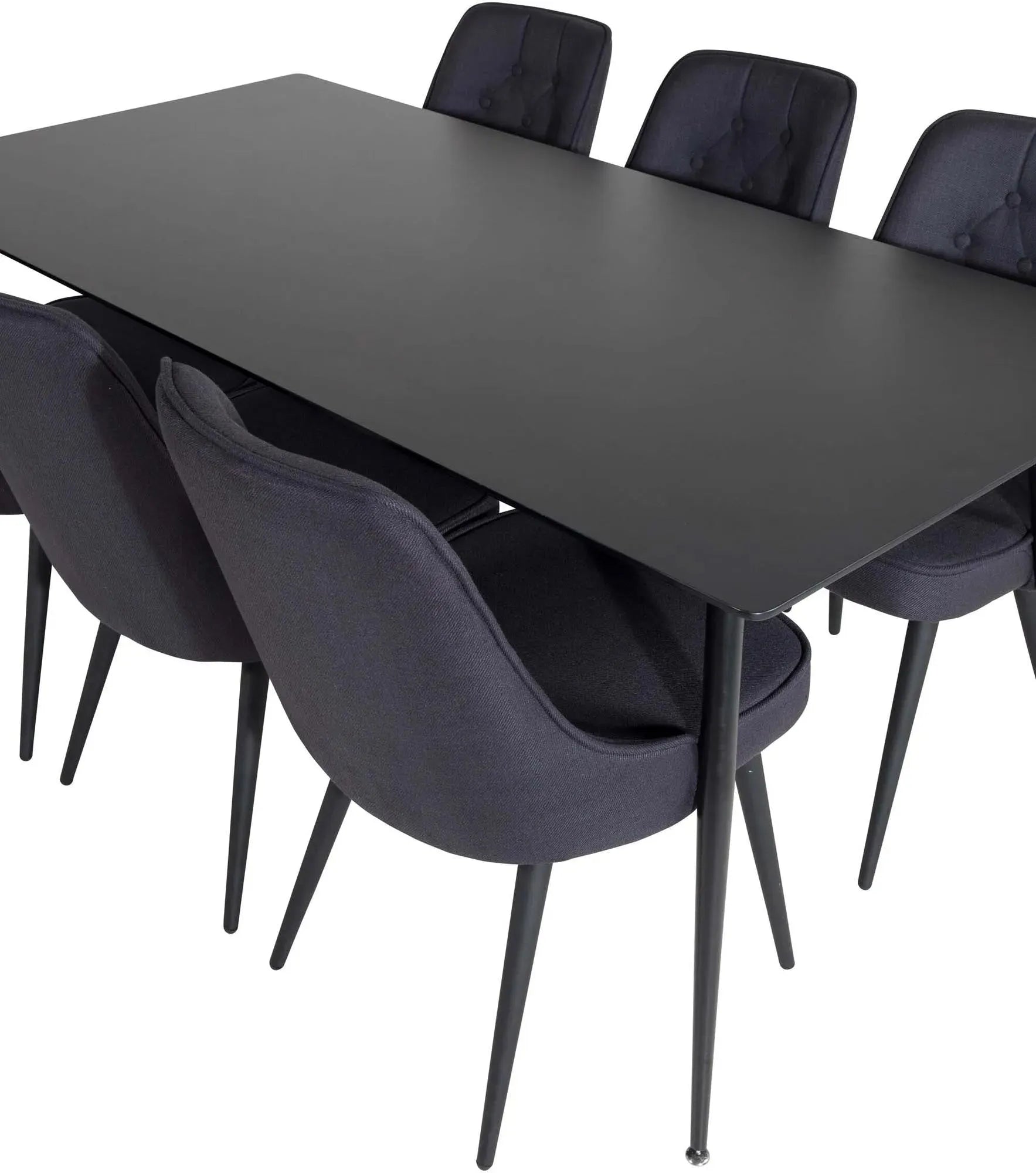 Silar Esszimmerset + Velvet Deluxe 180cm/6St. in Schwarz präsentiert im Onlineshop von KAQTU Design AG. Esszimmerset ist von Venture Home