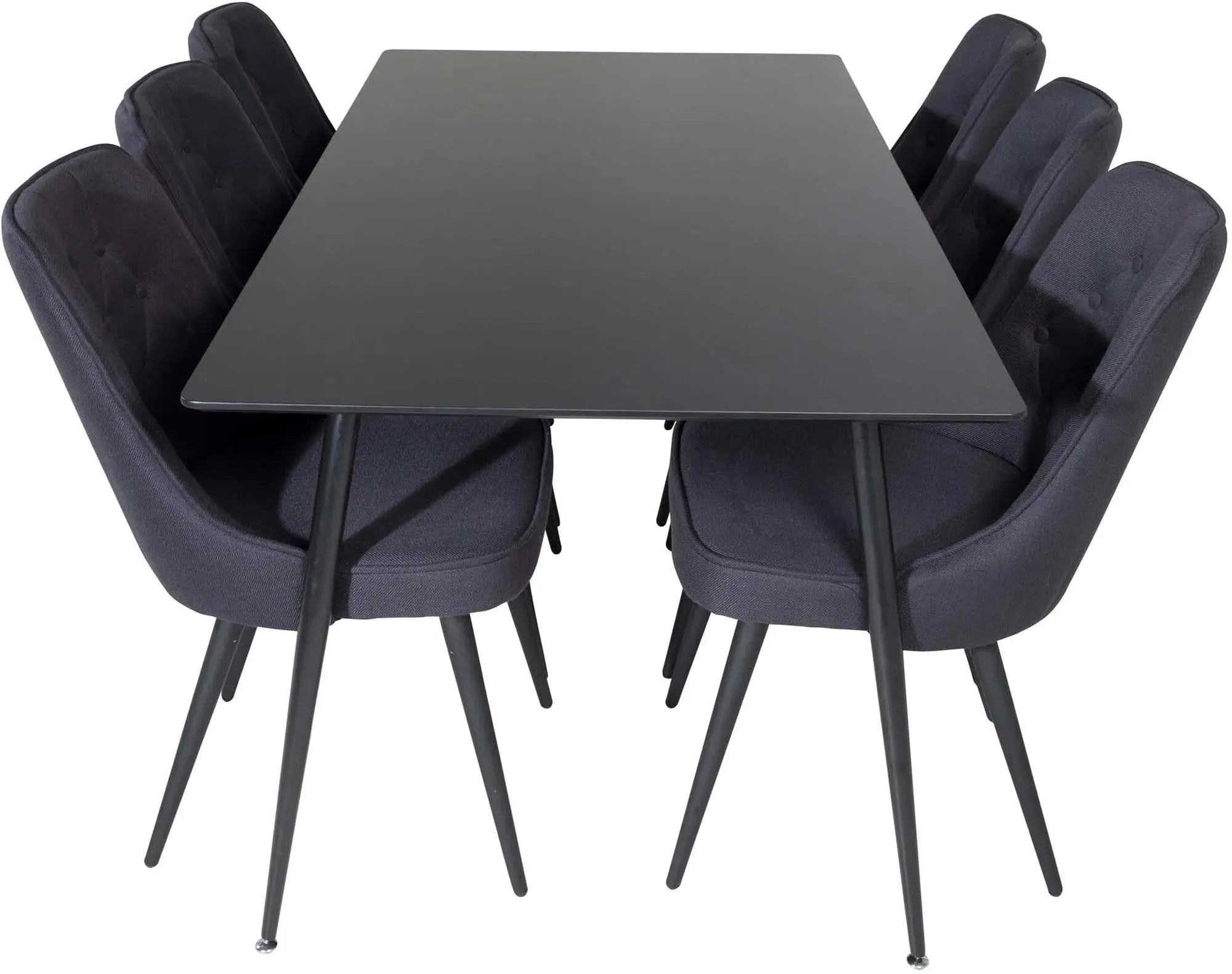 Silar Esszimmerset + Velvet Deluxe 180cm/6St. in Schwarz präsentiert im Onlineshop von KAQTU Design AG. Esszimmerset ist von Venture Home