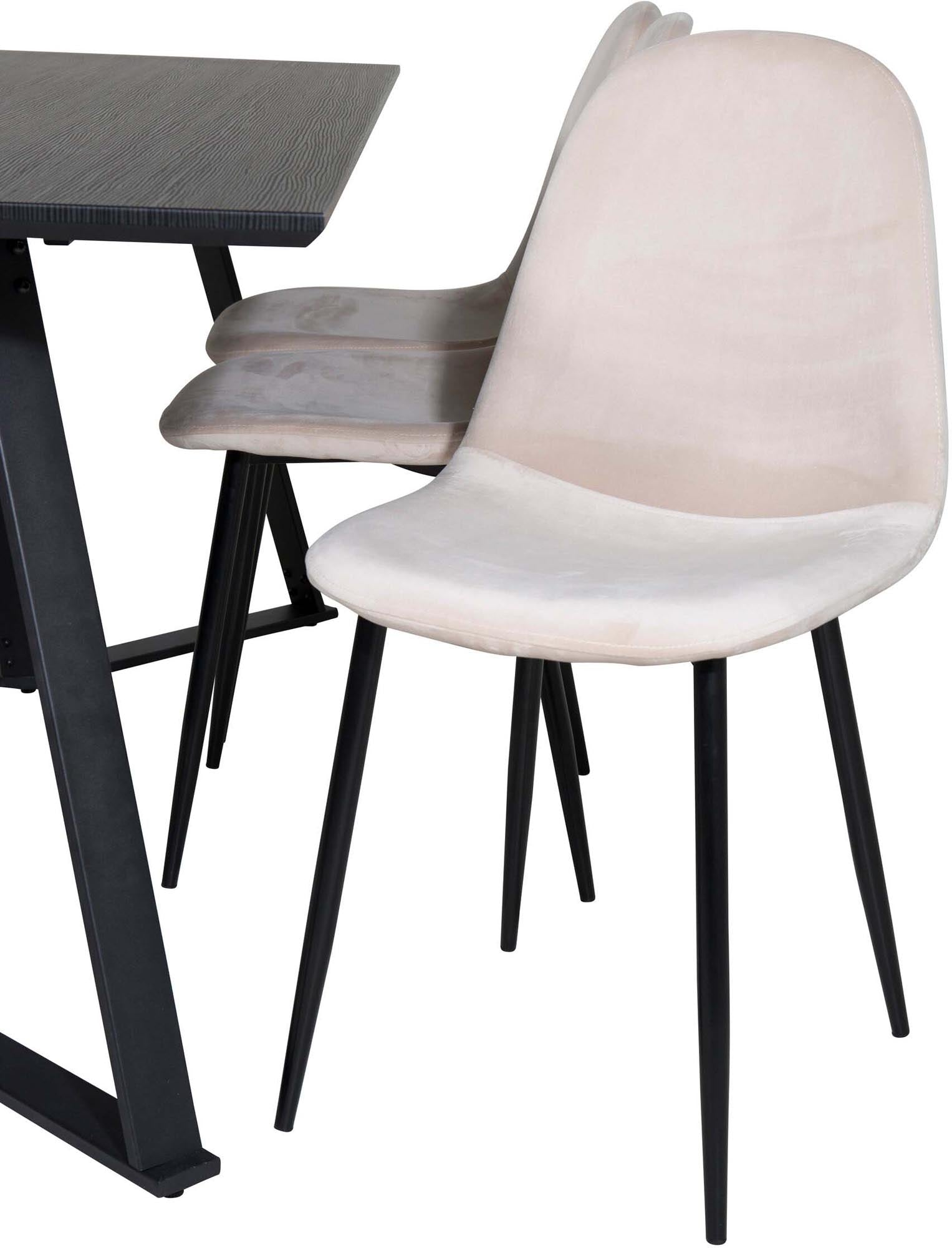 Marina Esszimmerset Polar 180cm/6St. in Beige, Schwarz präsentiert im Onlineshop von KAQTU Design AG. Esszimmerset ist von Venture Home