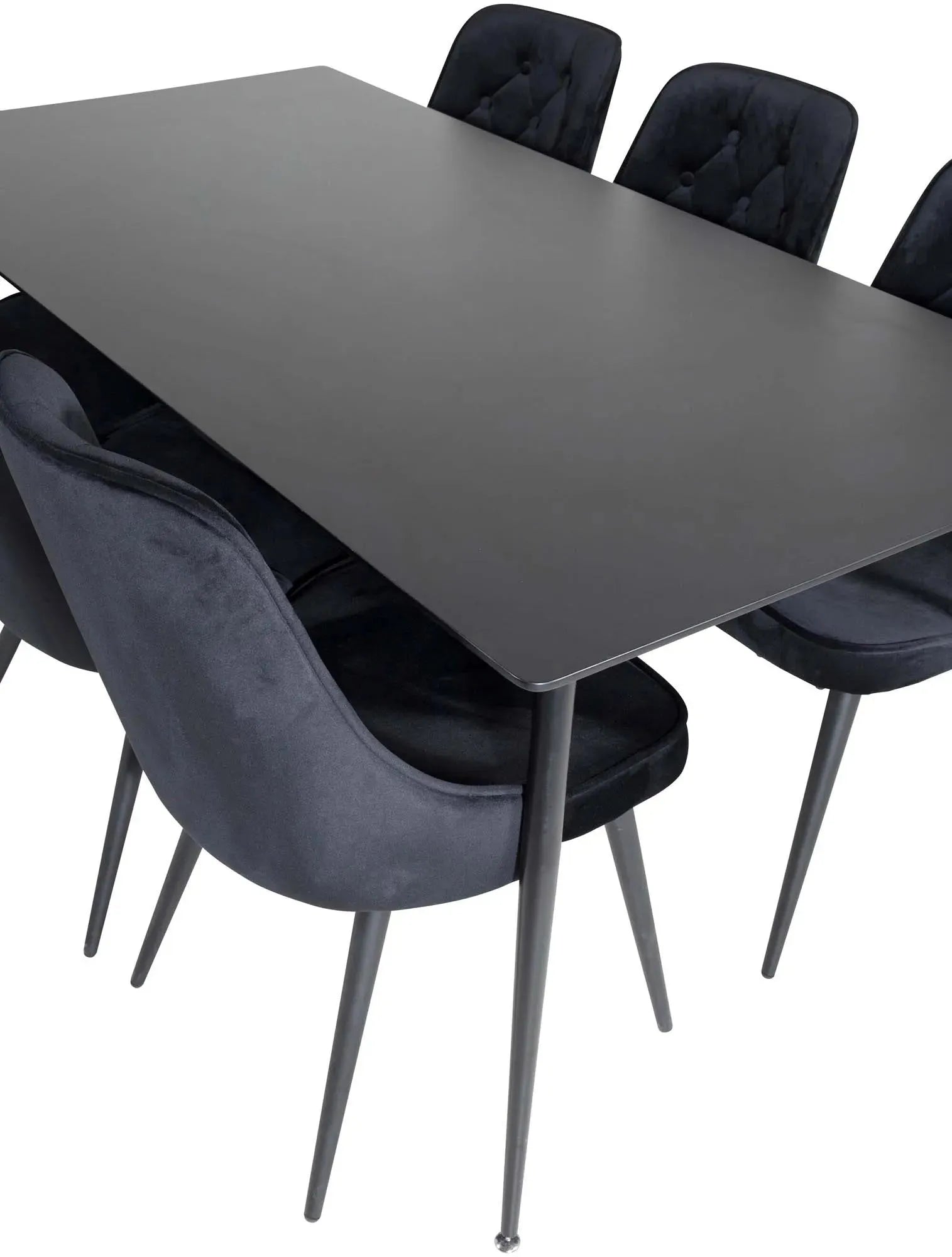 Silar Esszimmerset + Velvet Deluxe 180cm/6St. in Schwarz präsentiert im Onlineshop von KAQTU Design AG. Esszimmerset ist von Venture Home